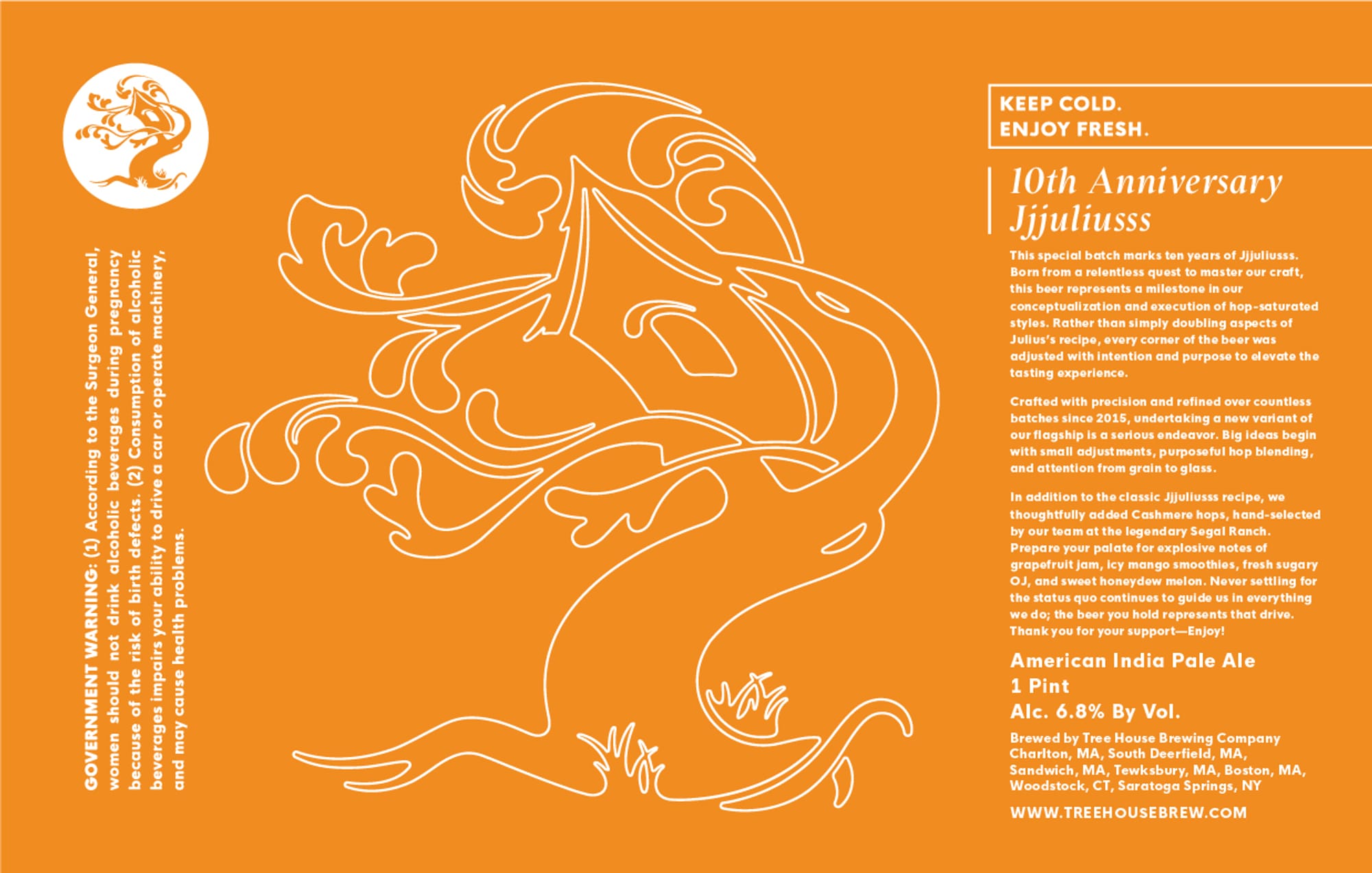 10th Anniversary JjJulius by Tree House Brewing Company - beer label