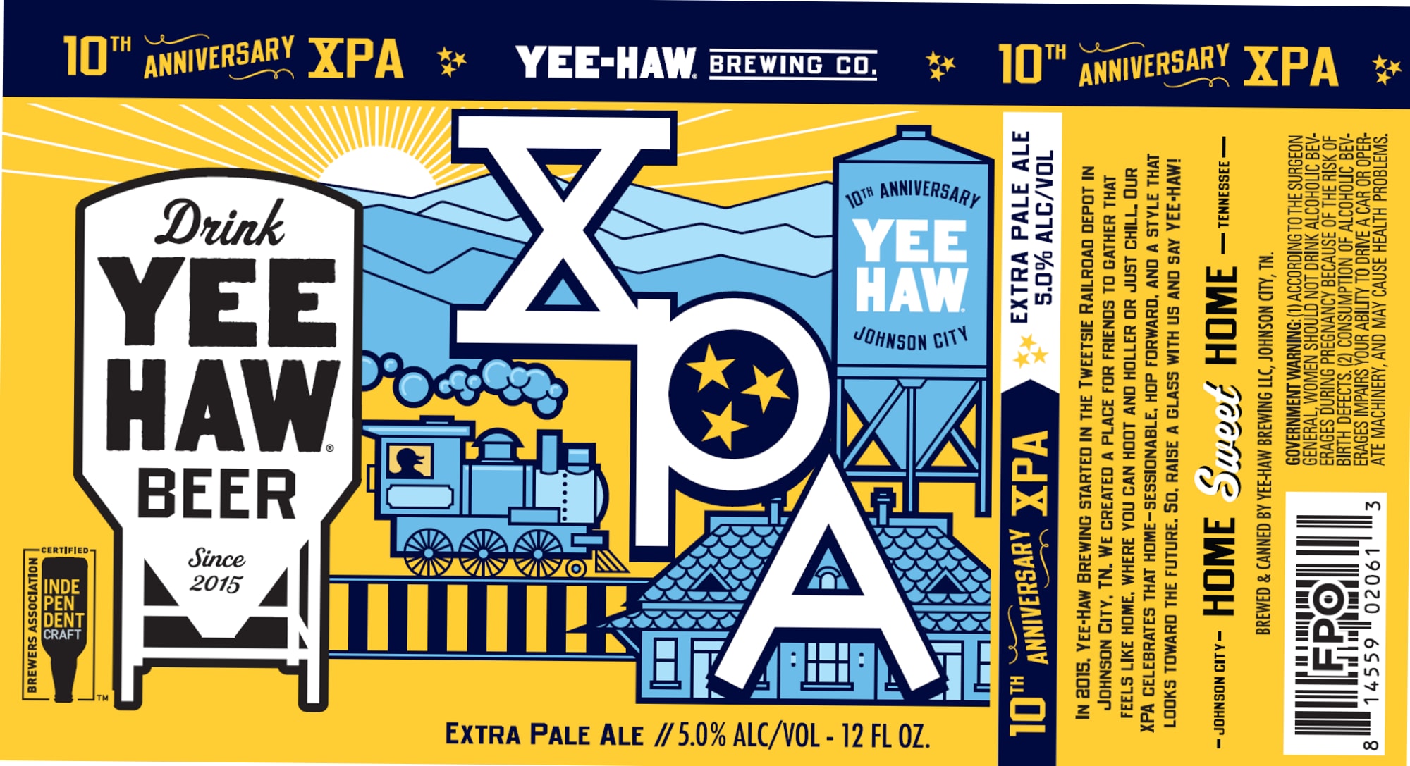 10th Anniversary XPA by Yee-Haw Brewing Co. - beer label