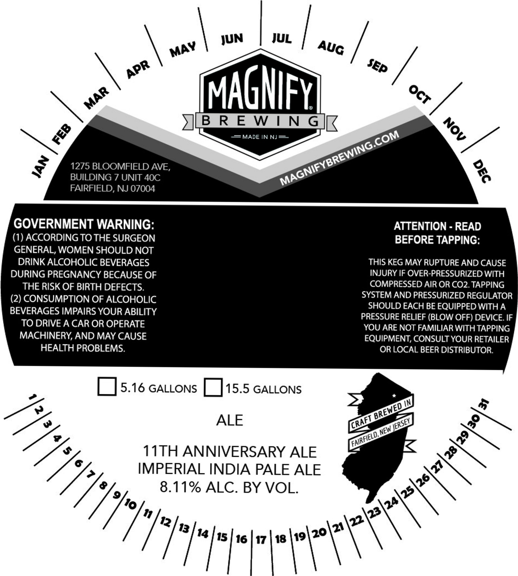 11th Anniversary Ale by Magnify Brewing - beer label