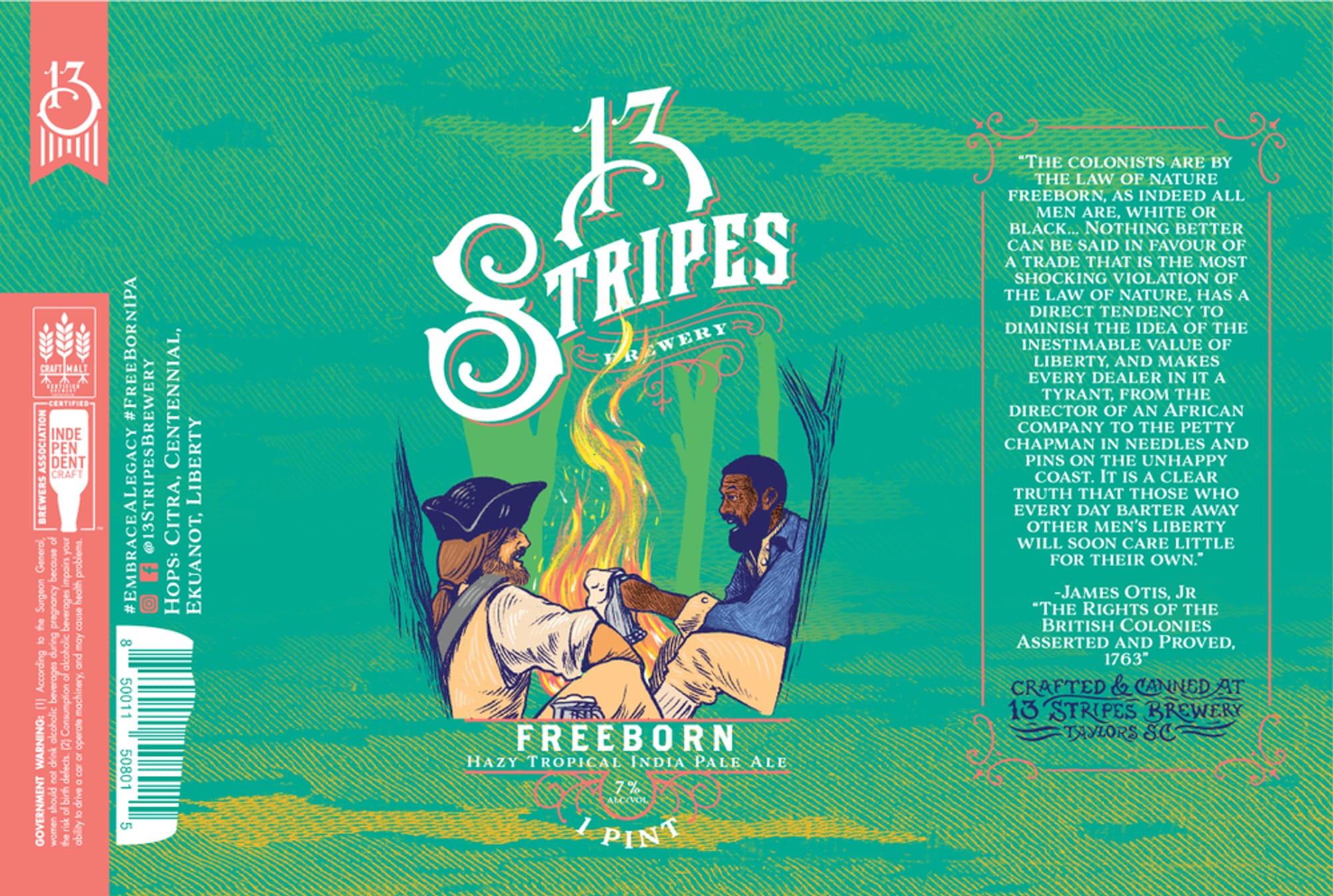 Freeborn by 13 Stripes Brewery - beer label