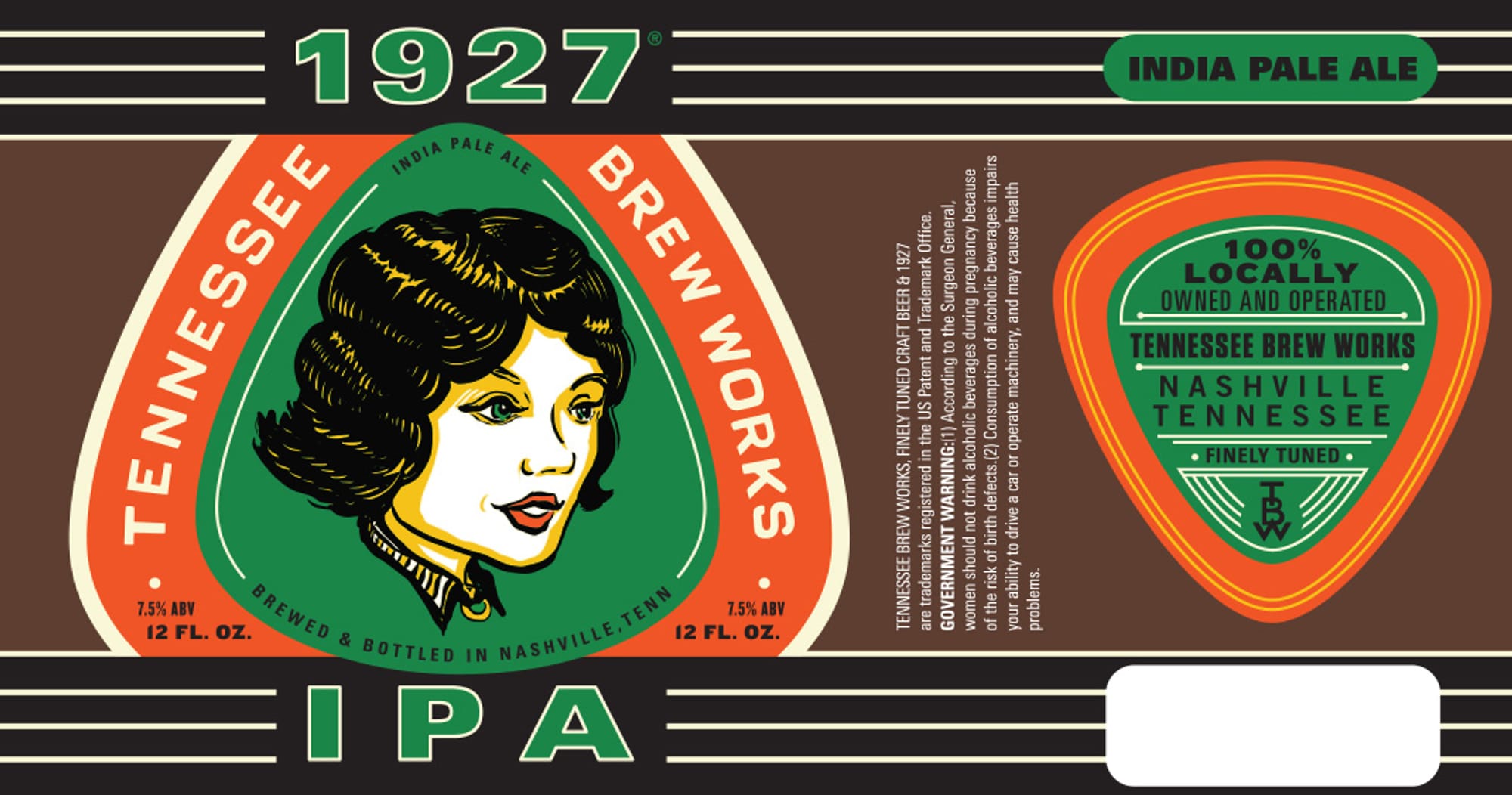 1927 IPA by Tennessee Brew Works - beer label