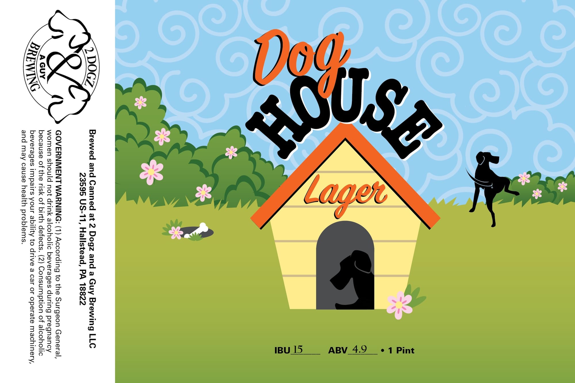 House Lager by 2 Dogz & A Guy Brewing LLC - beer label