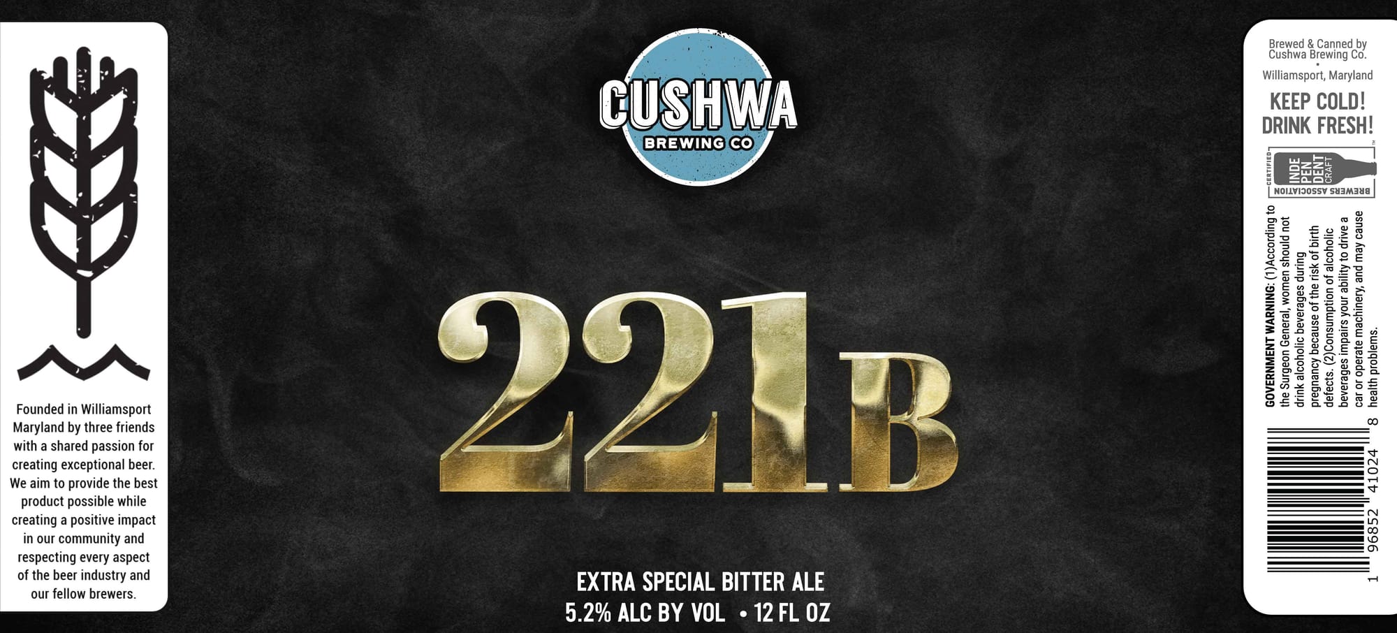 221B by Cushwa Brewing Co. - beer label