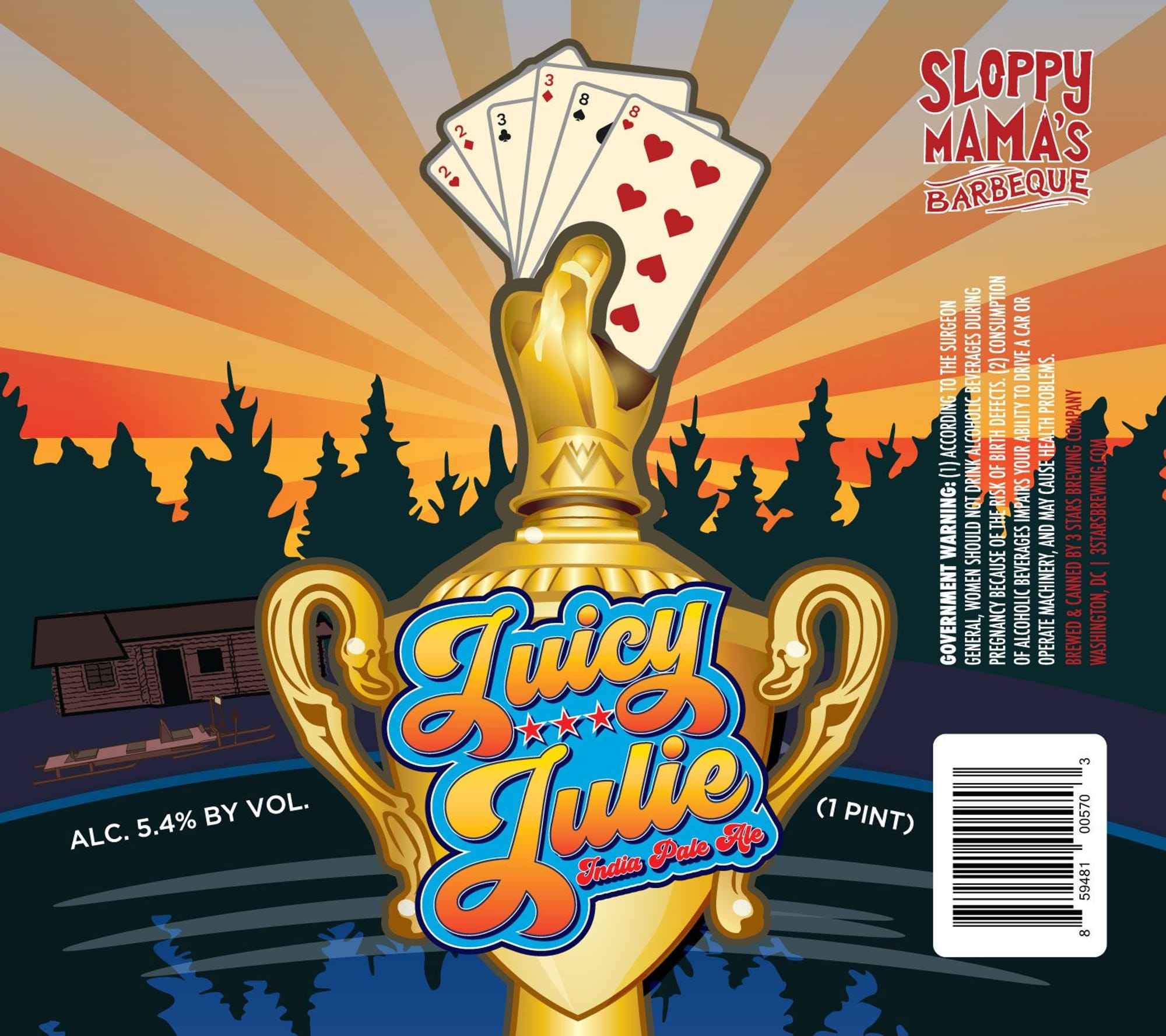 Juicy Julie by 3 Stars Brewing Co. - beer label