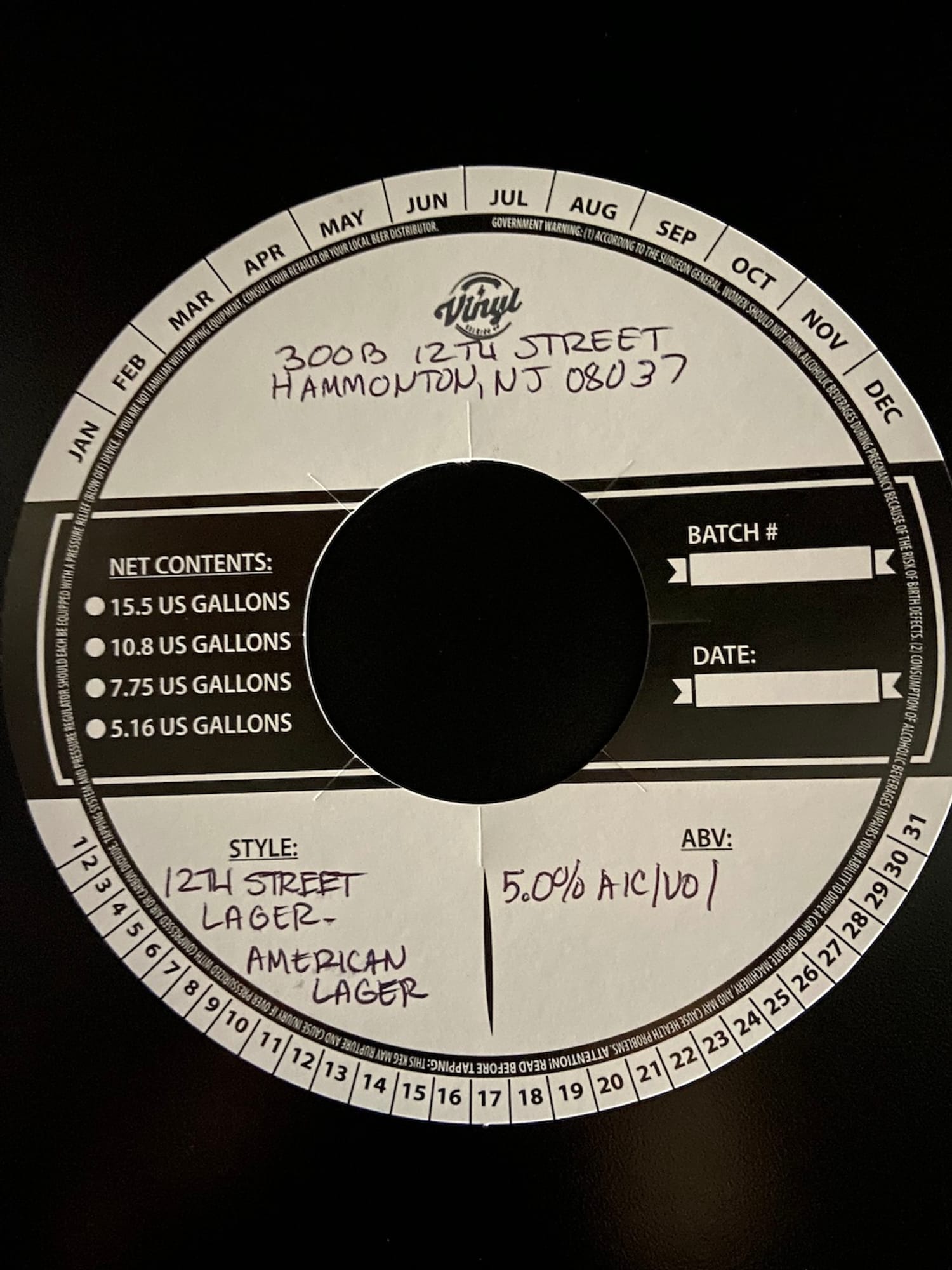 300B 12th Street by Vinyl - beer label