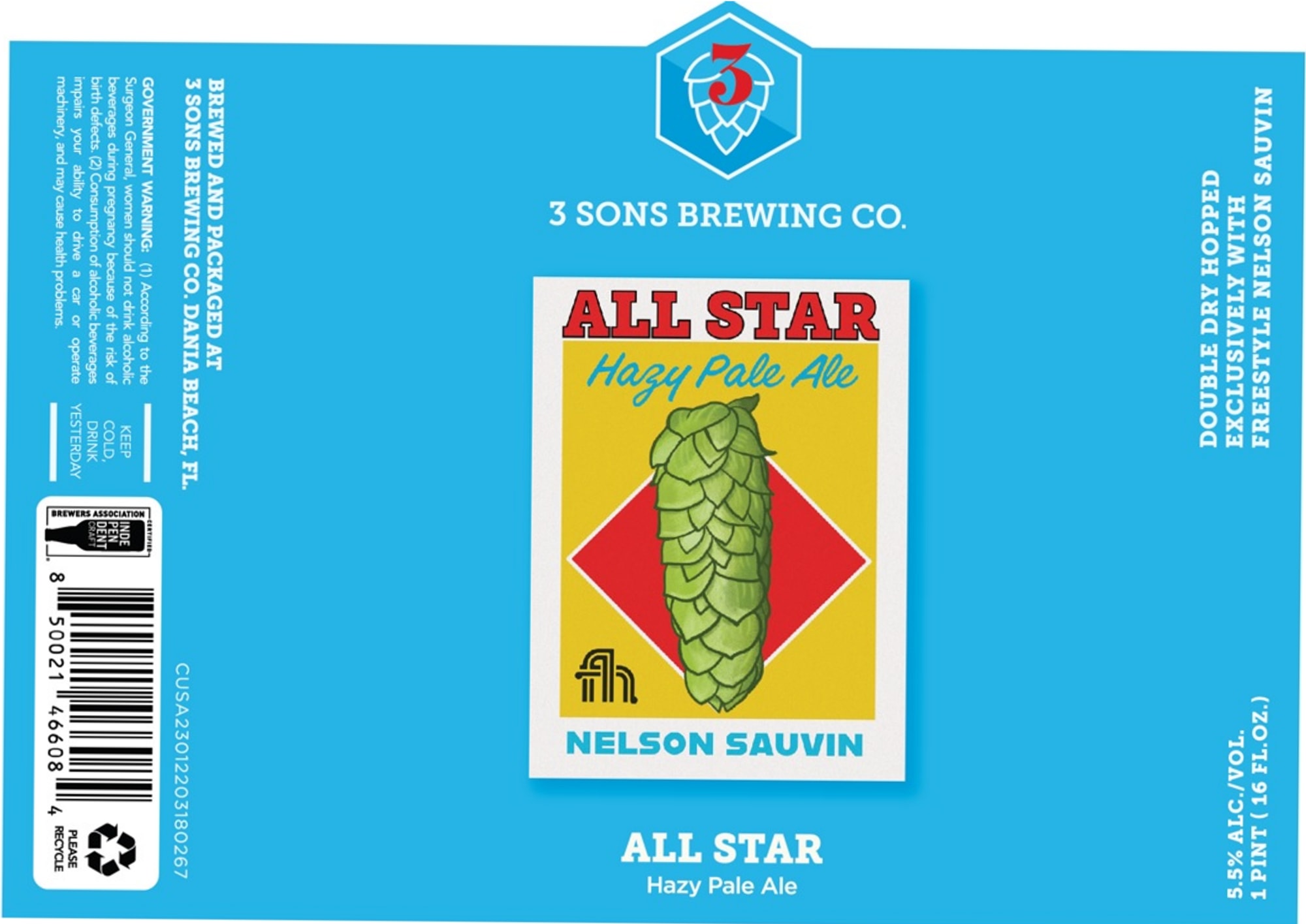 All Star by 3 Sons Brewing Co. - beer label