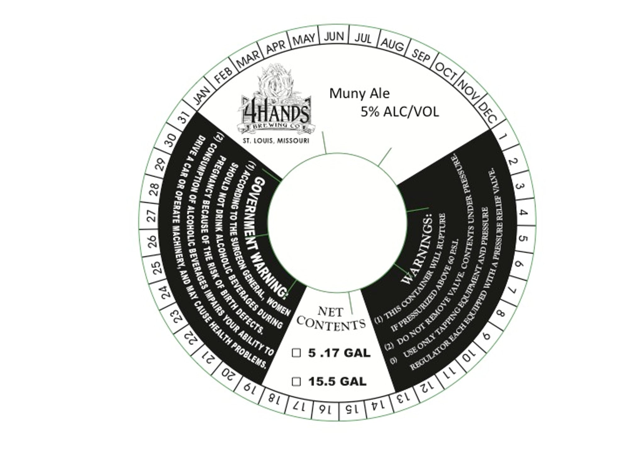 Muny Ale by 4 Hands Brewing Co. - beer label