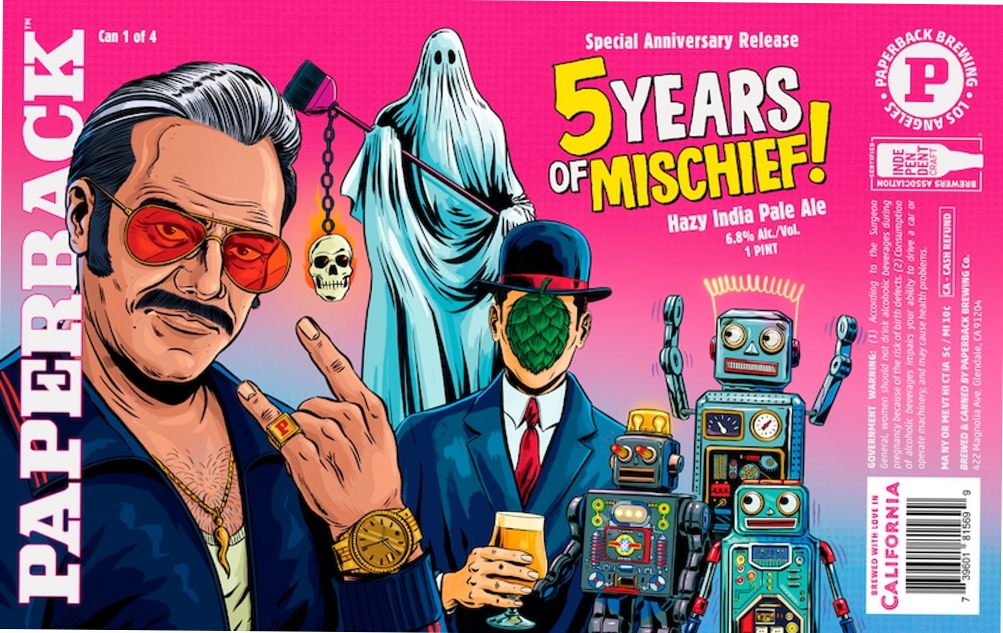 5 Years of Mischief by Paperback Brewing Co. - beer label