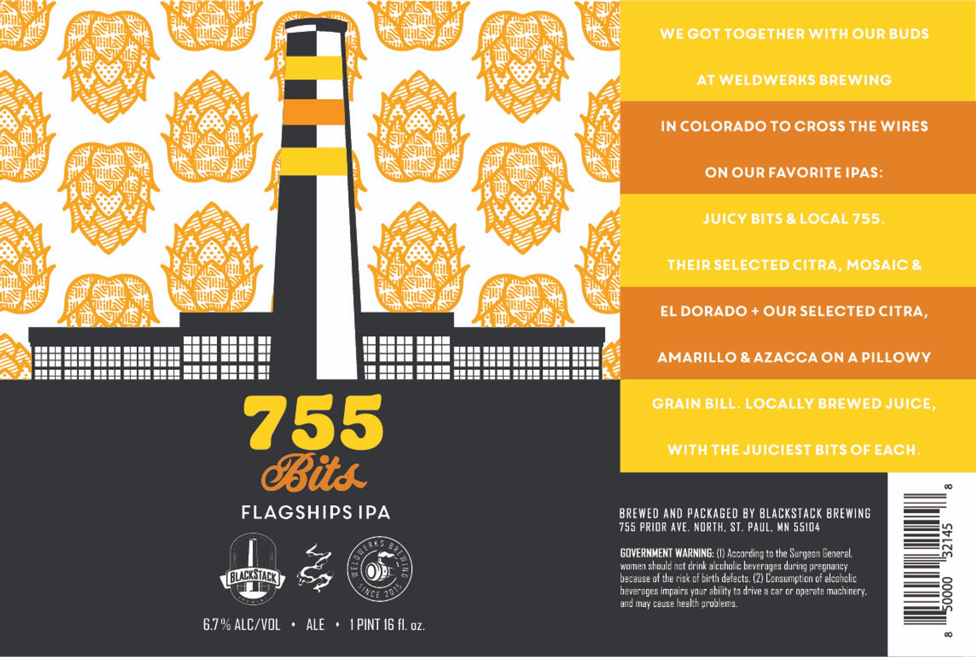 755 Bits by Blackstack Brewing - beer label