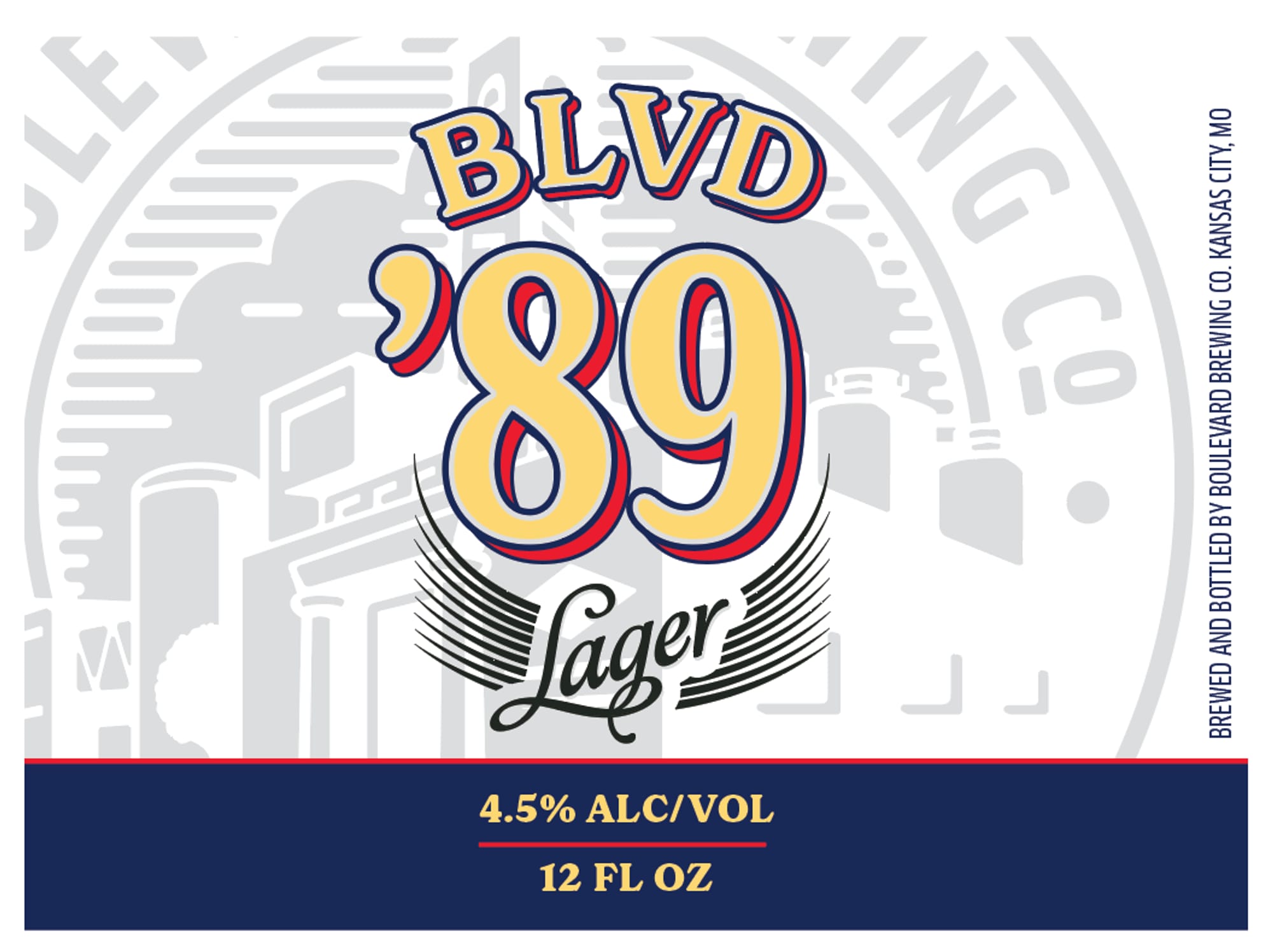 89 Lager by Boulevard Brewing Company - beer label