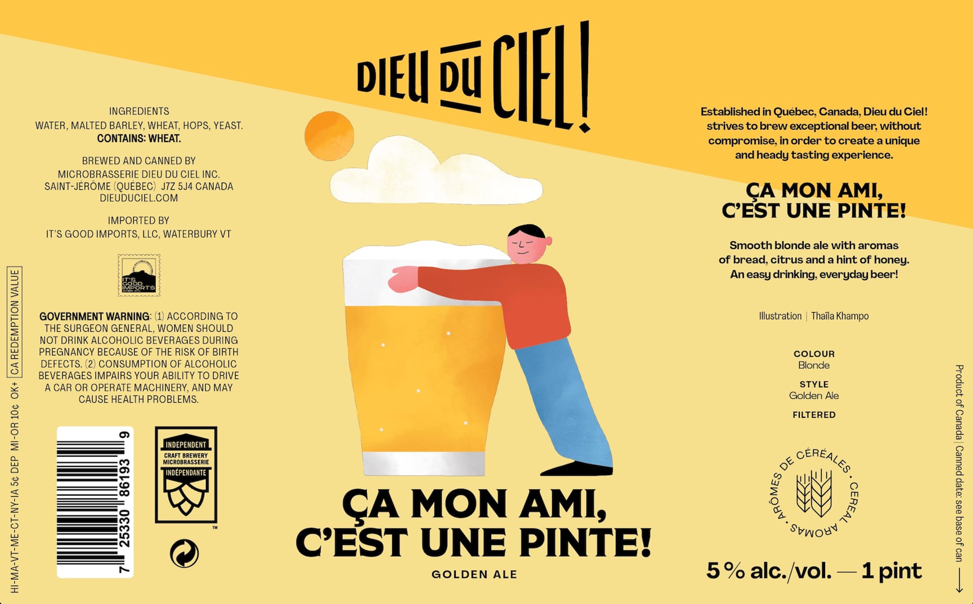 Ça Mon Ami, C’est Une Pinte by Dieu du Ciel! - beer label