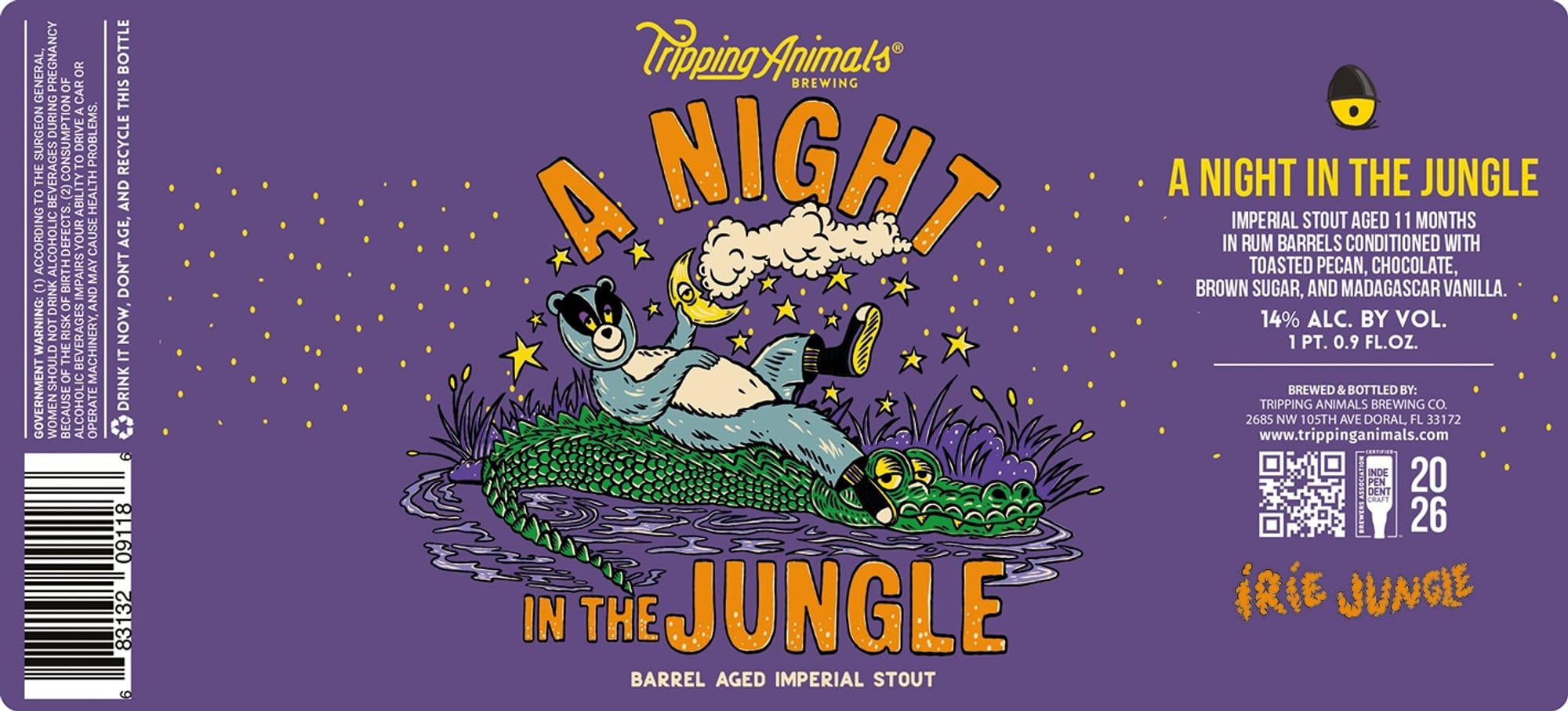 A Night in the Jungle by Tripping Animals Brewing - beer label