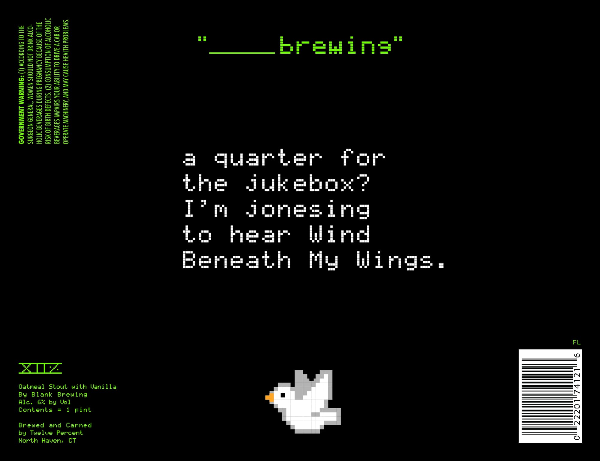 a quarter for the jukebox? I’m jonesing to hear Wind Beneath My Wings. by Twelve Percent Brewing - beer label