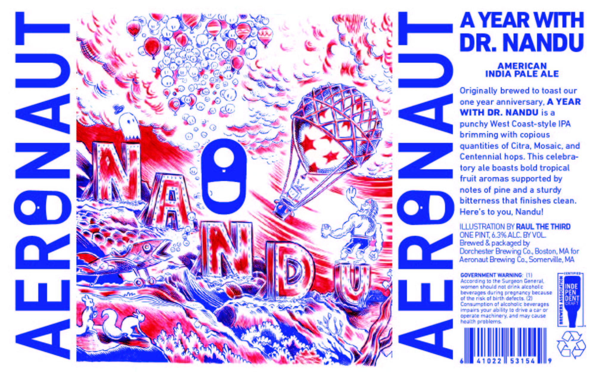 A Year With Dr. Nandu by Aeronaut Brewing Co. - beer label