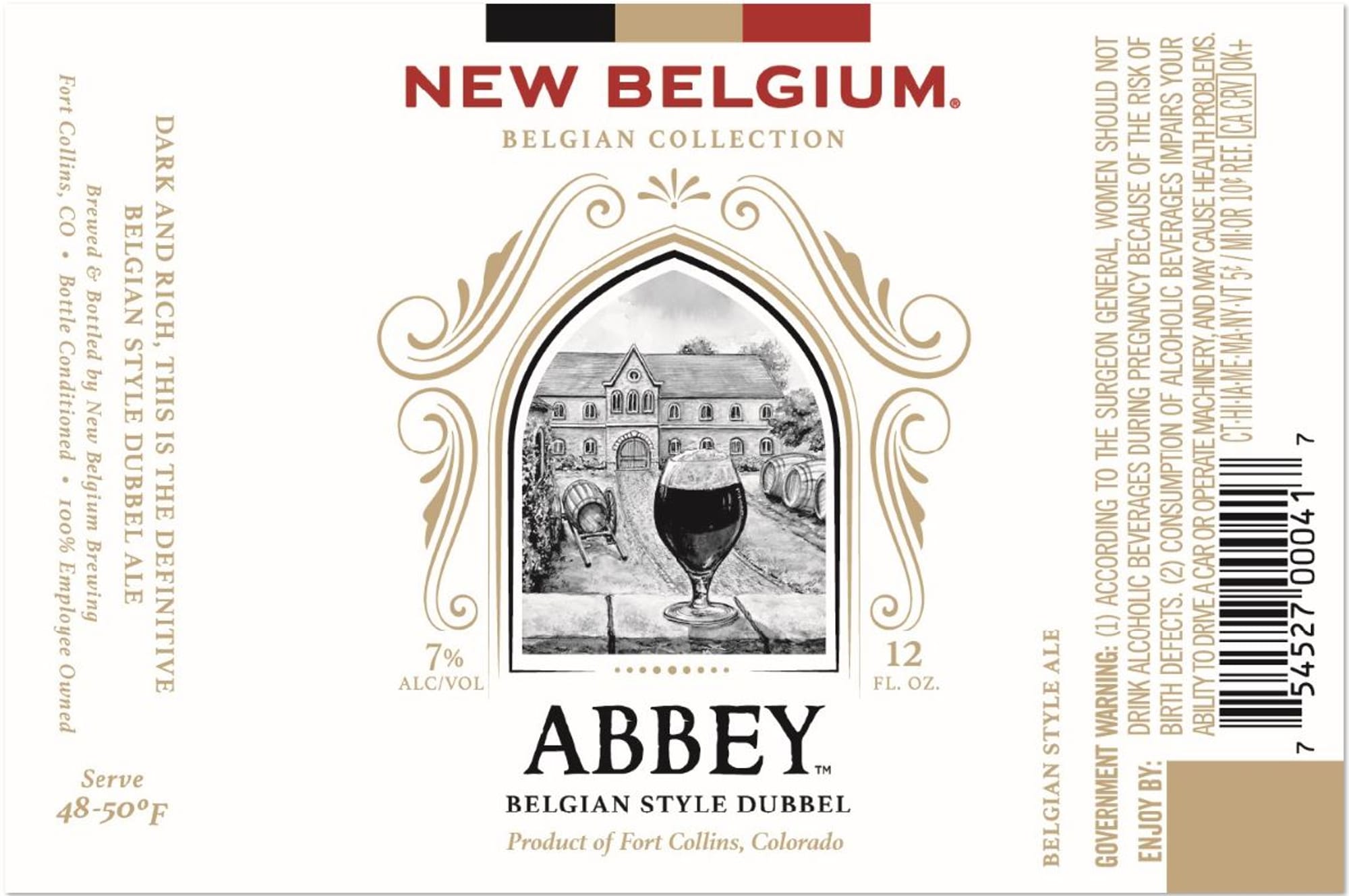 Abbey by New Belgium Brewing - beer label