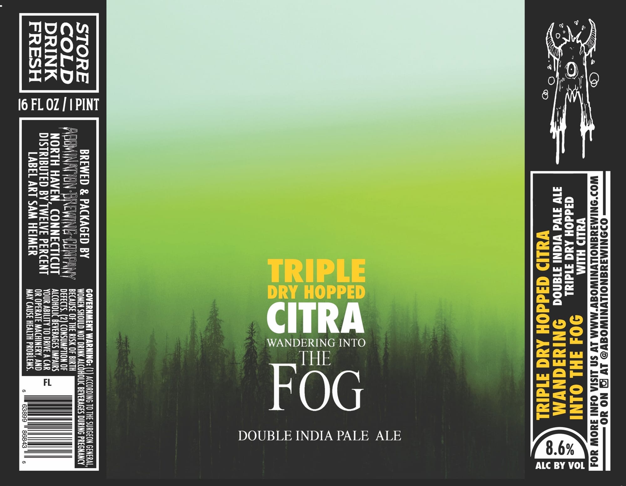 Wandering Into The Fog by Abomination Brewing Company - beer label