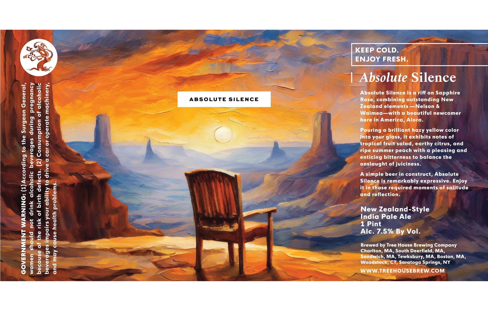 Absolute Silence by Tree House Brewing Company - beer label