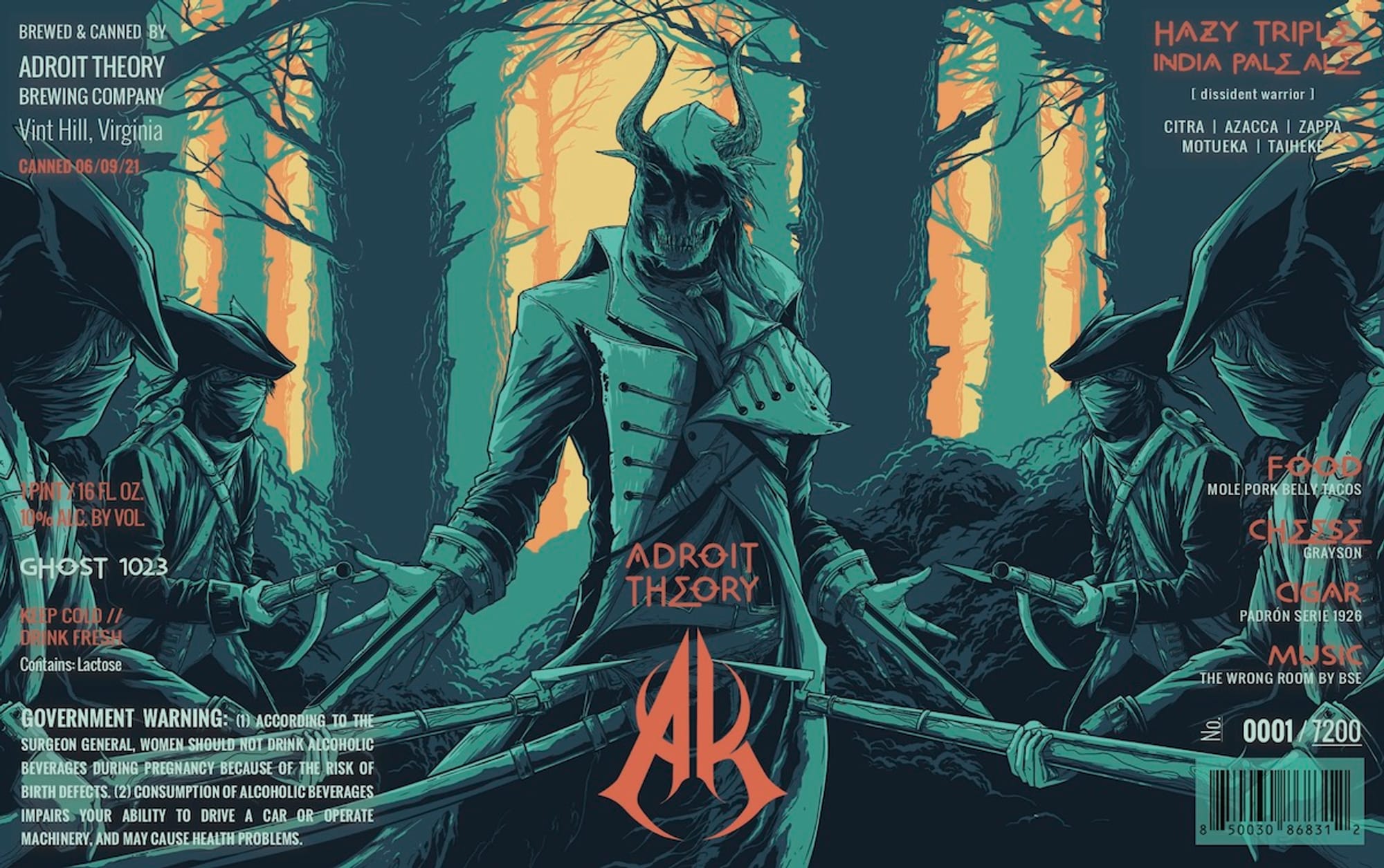 Ghost 1023 by Adroit Theory Brewing Company - beer label