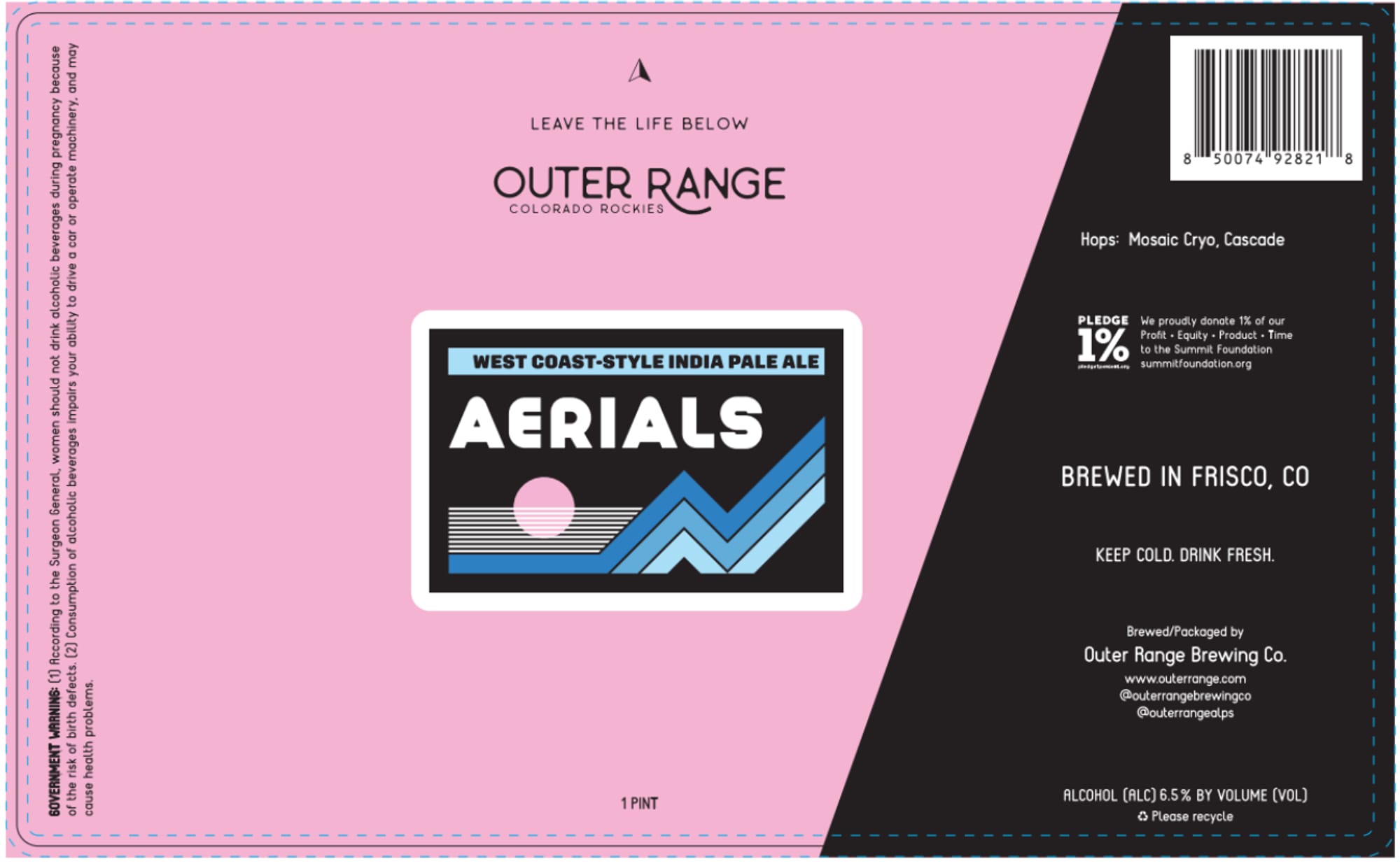Aerials by Outer Range Brewing Co. - beer label