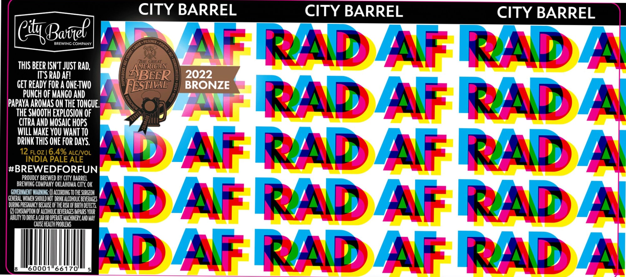 Afrad AF by City Barrel Brewing Company - beer label