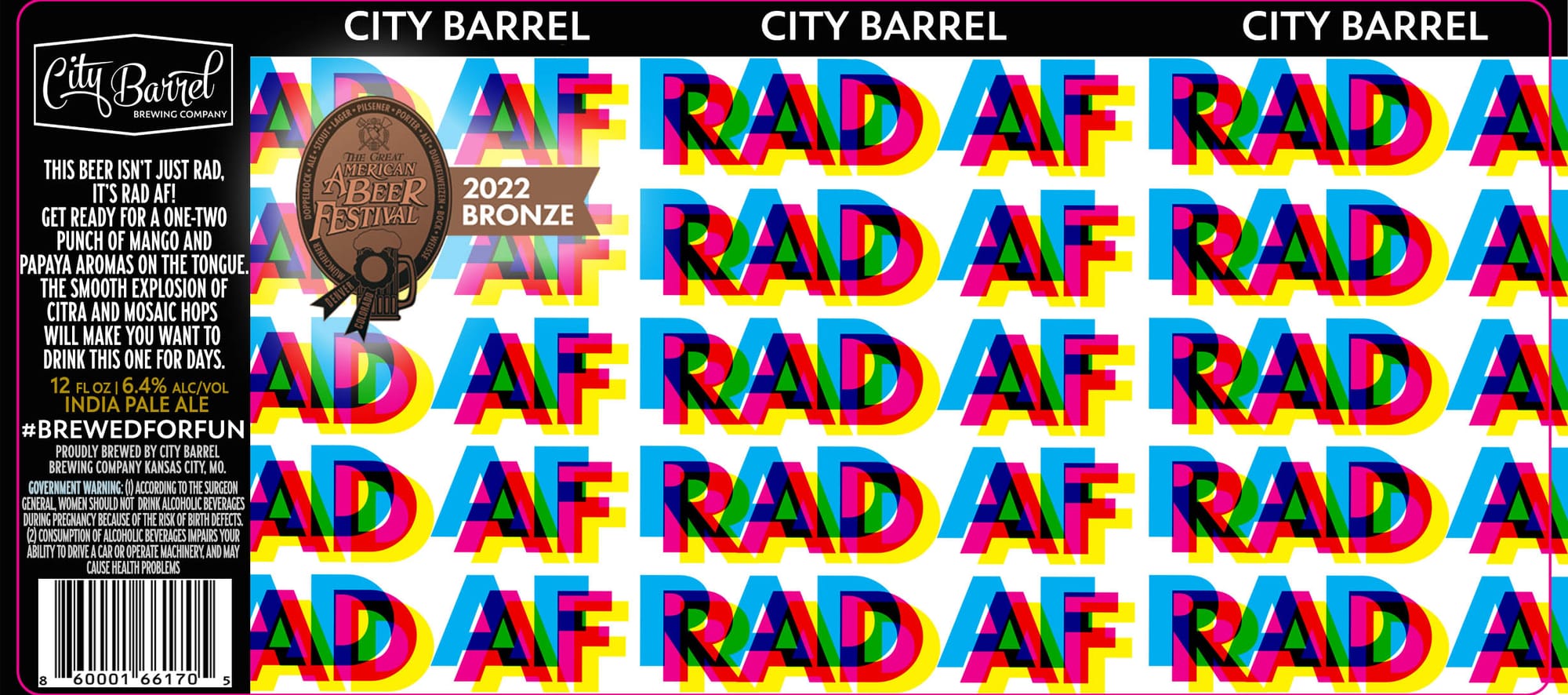 Afrad AF by City Barrel Brewing Company - beer label