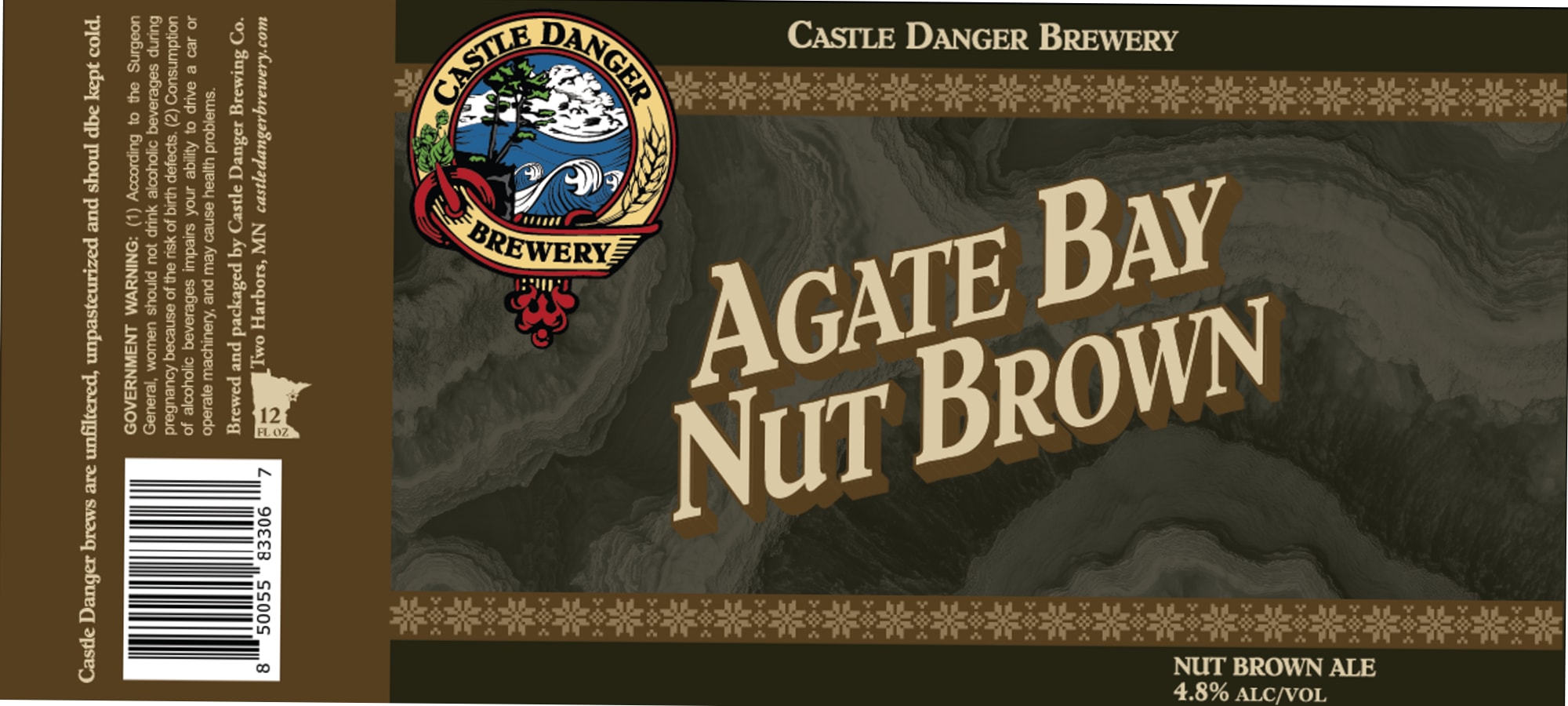 Agate Bay Nut Brown by Castle Danger Brewery - beer label