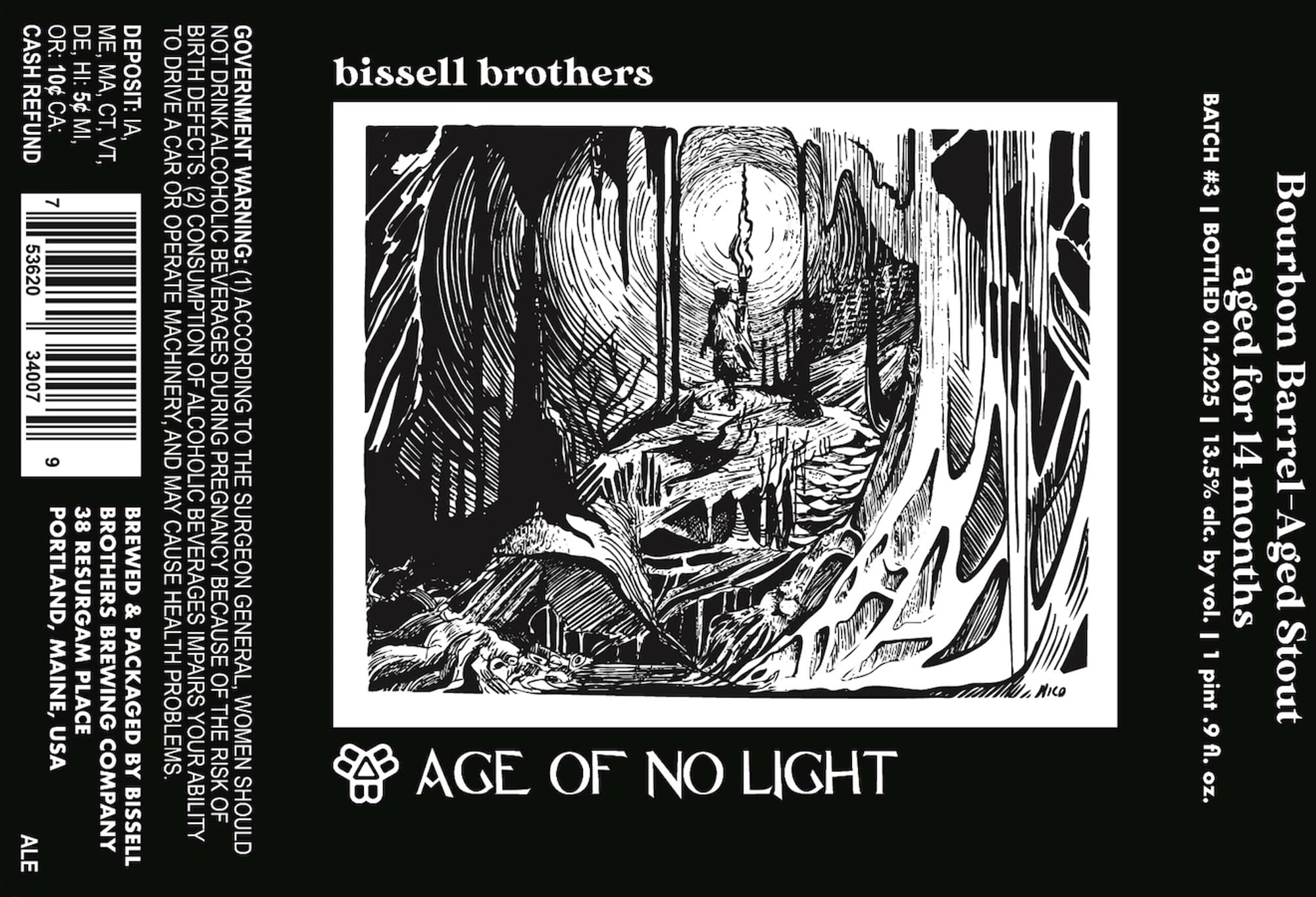 Age of No Light by Bissell Brothers - beer label