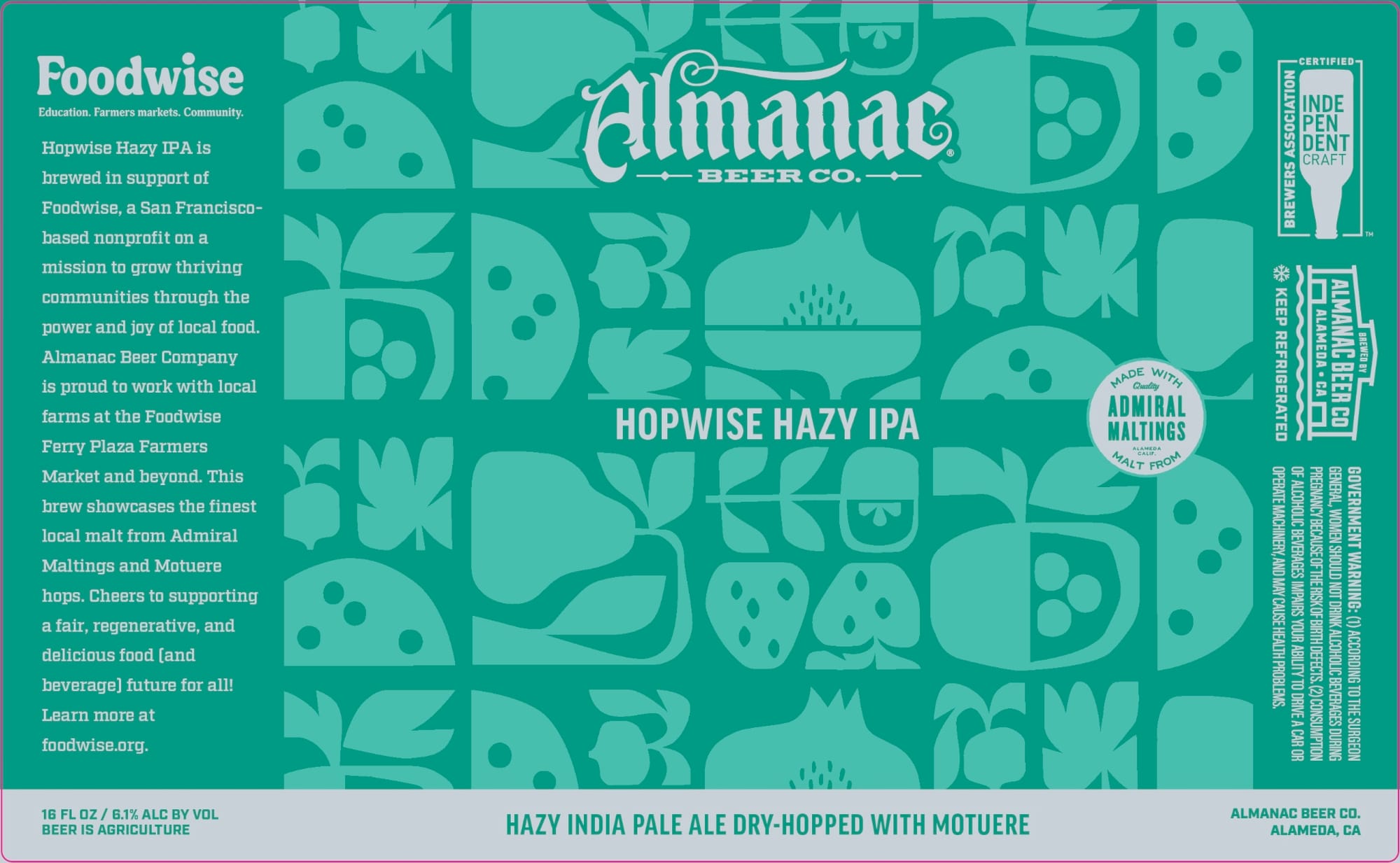 Hopwise Hazy IPA by Almanac Beer Co. - beer label