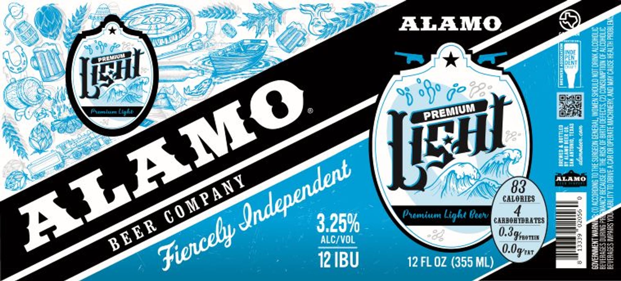 Premium Light by Alamo Beer Company - beer label