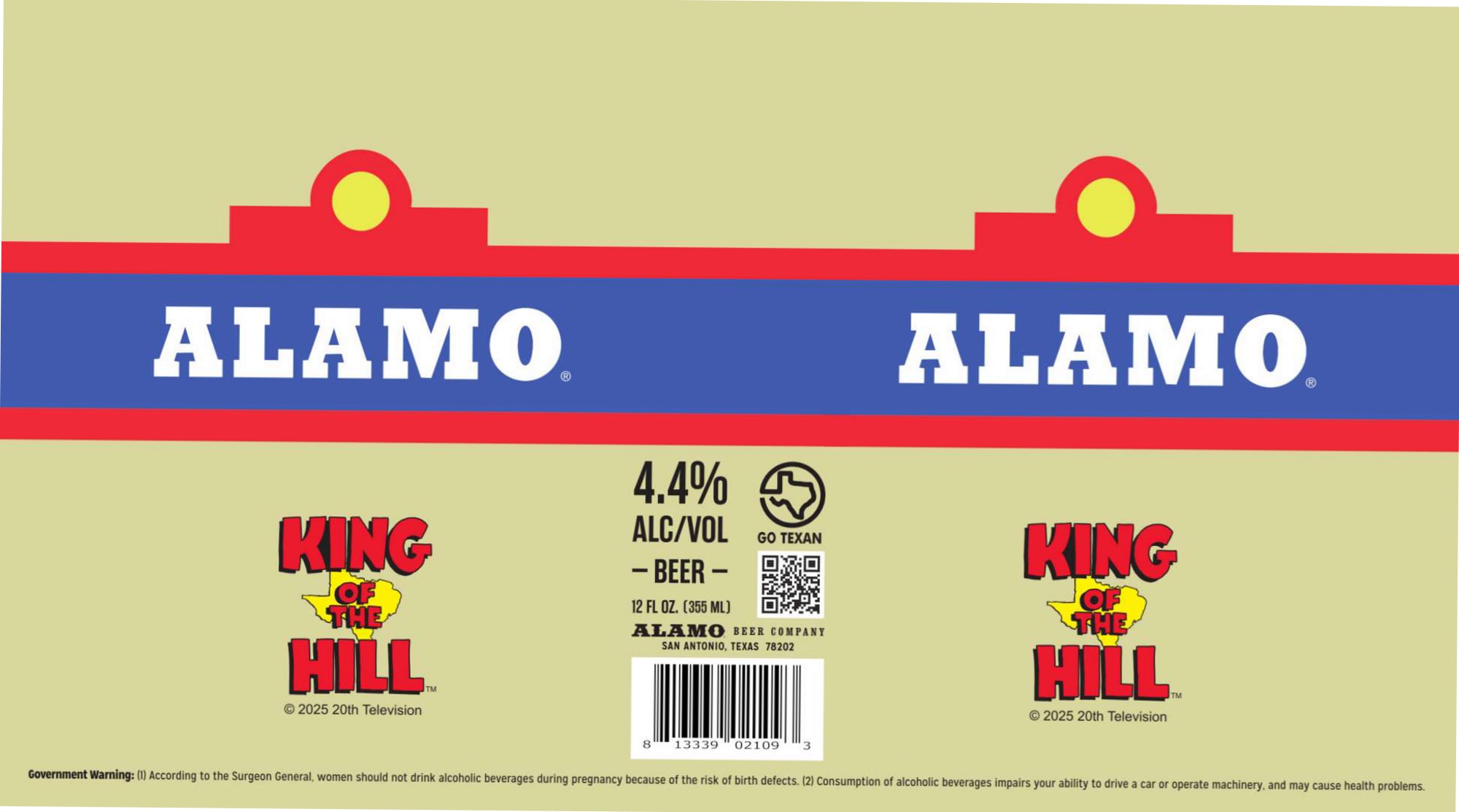 ALAMO KING OF THE HILL - beer label