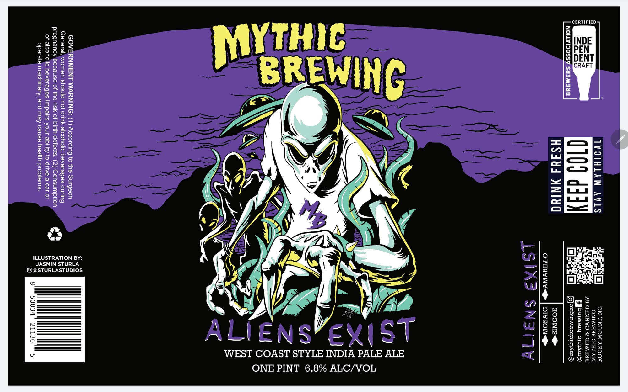 Aliens Exist by Mythic Brewing - beer label