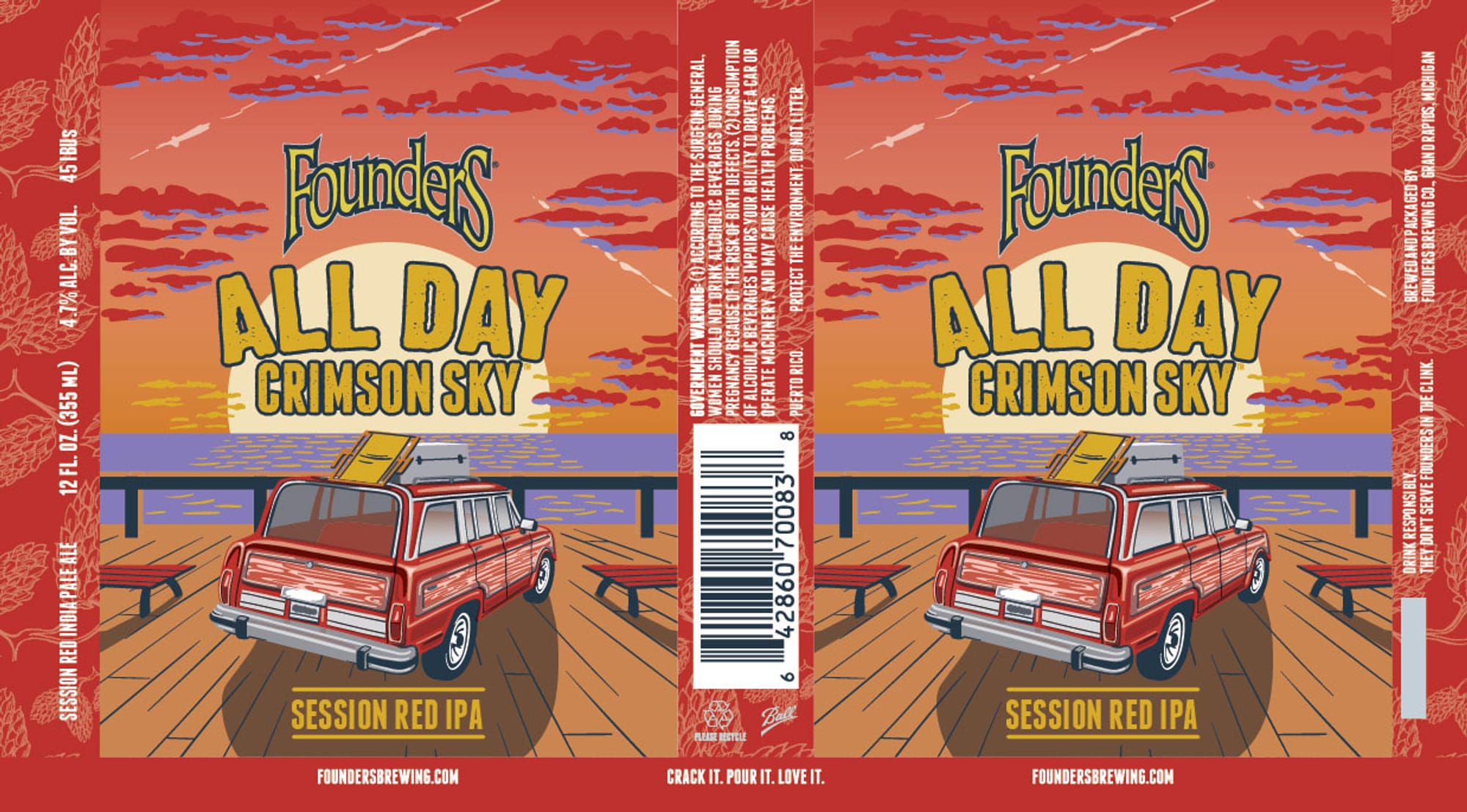 All Day Crimson Sky by Founders Brewing Co. - beer label