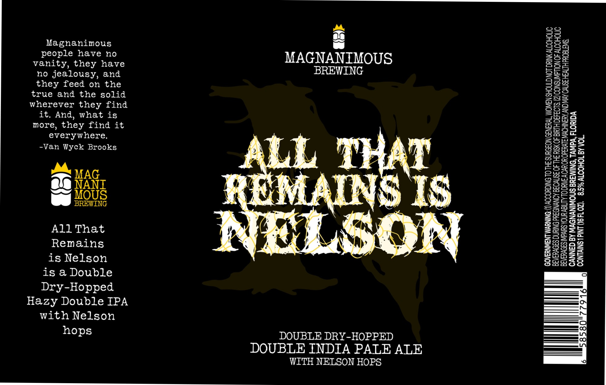 All That Remains is Nelson by Magnanimous Brewing - beer label