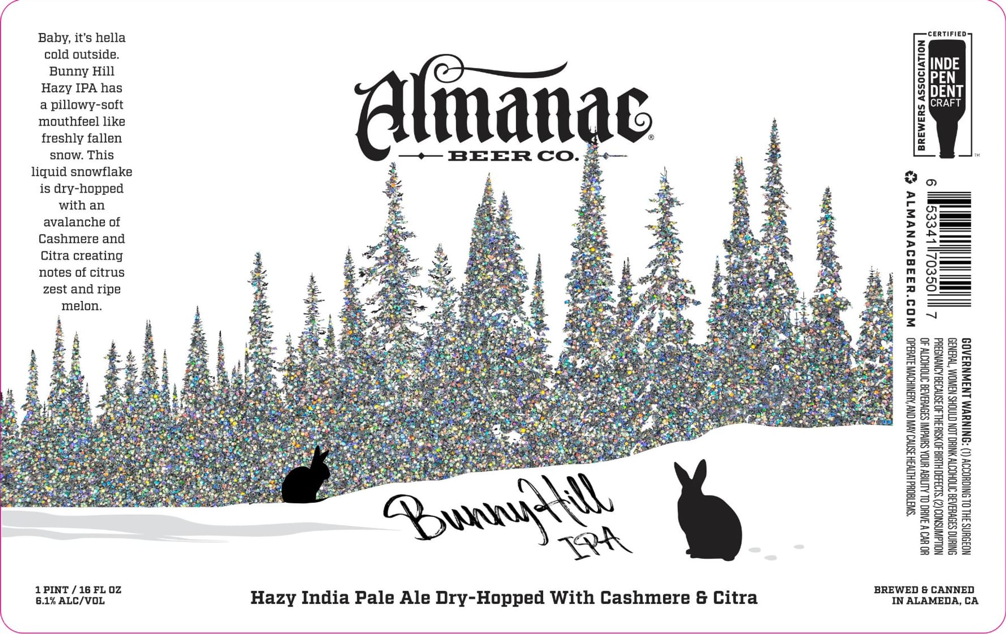 Bunny Hill IPA by Almanac Beer Co. - beer label