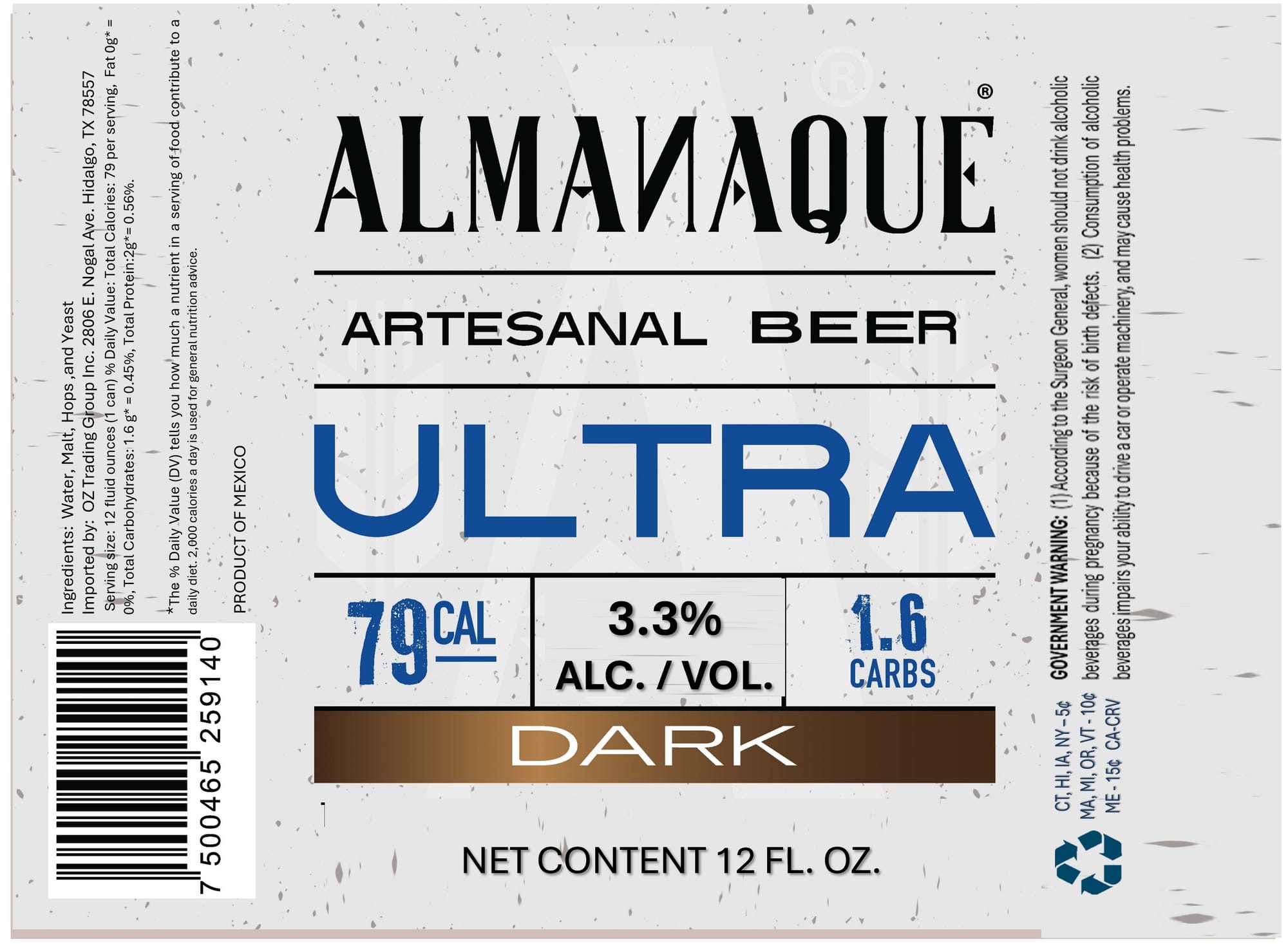 Almaviva Ultra Dark by Grupo Modelo - beer label