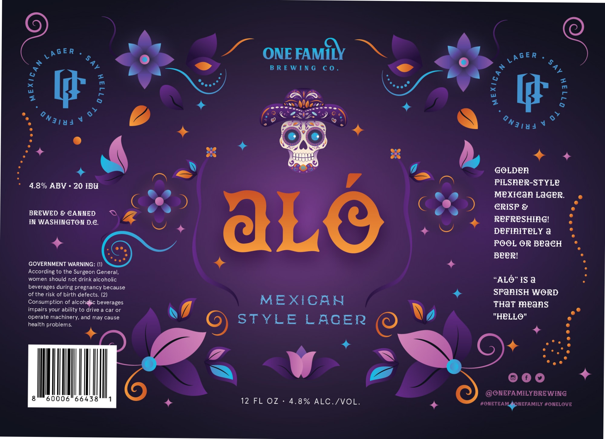 Alo by One Family Brewing Co. - beer label