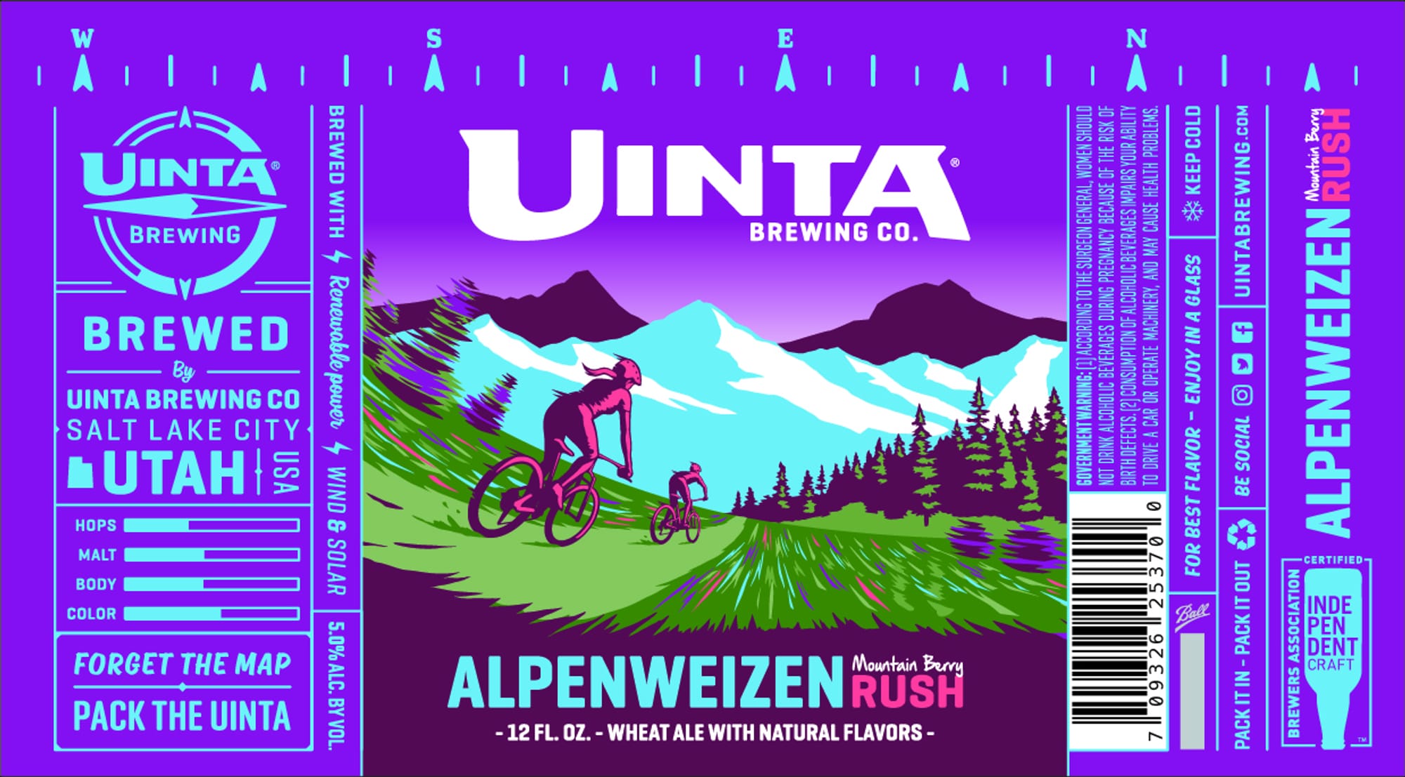 Alpenweizen Mountain Berry by Uinta Brewing - beer label