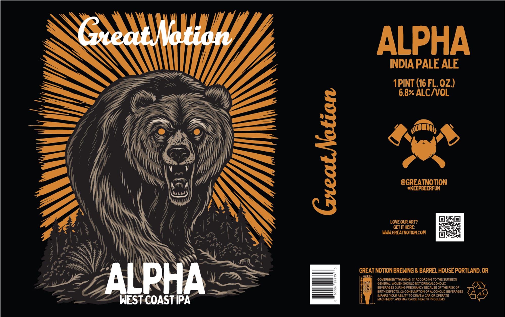 ALPHA by GREAT NOTION - beer label
