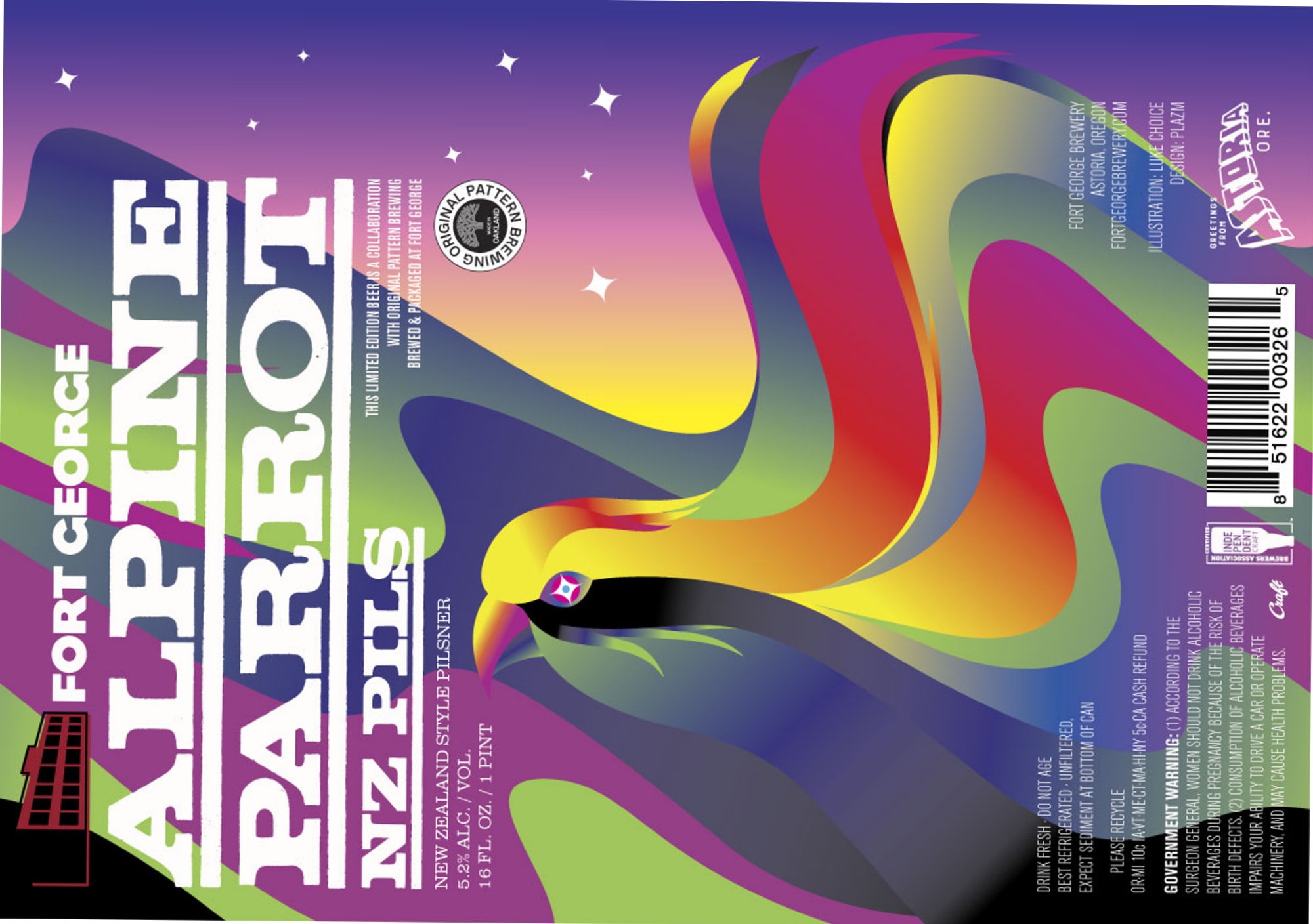 Alpine Root by Fort George Brewing - beer label