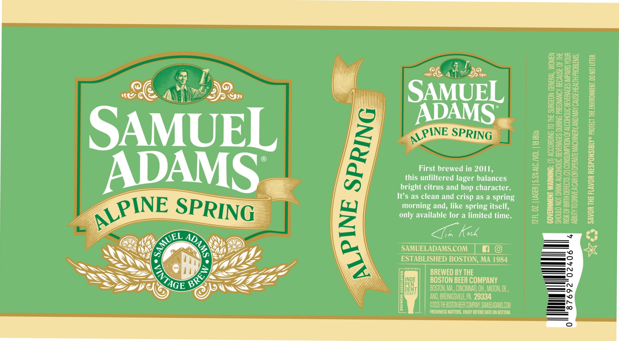 Alpine Spring by Samuel Adams - beer label