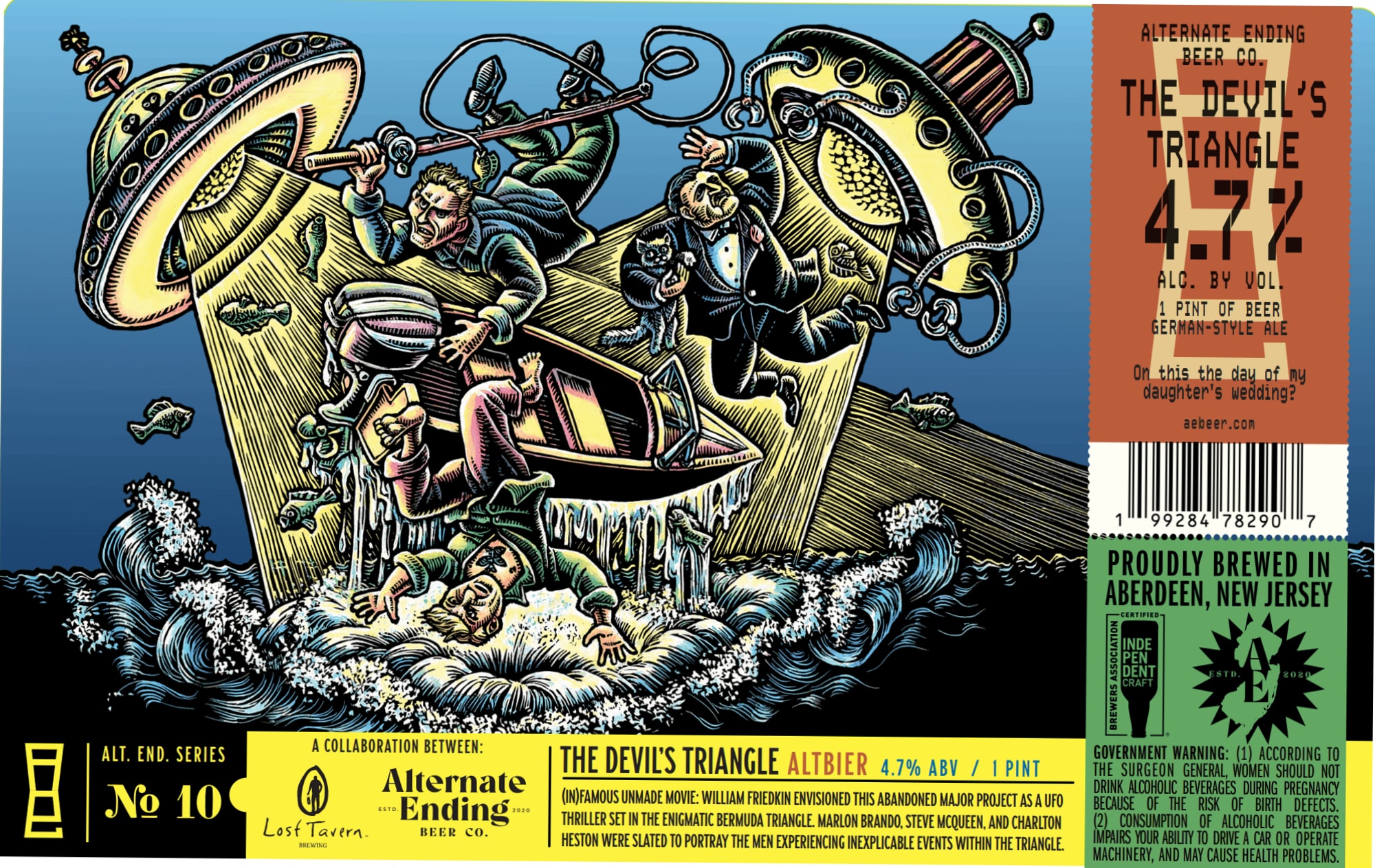 The Devil’s Triangle Altbier by Alternate Ending Beer Co. - beer label