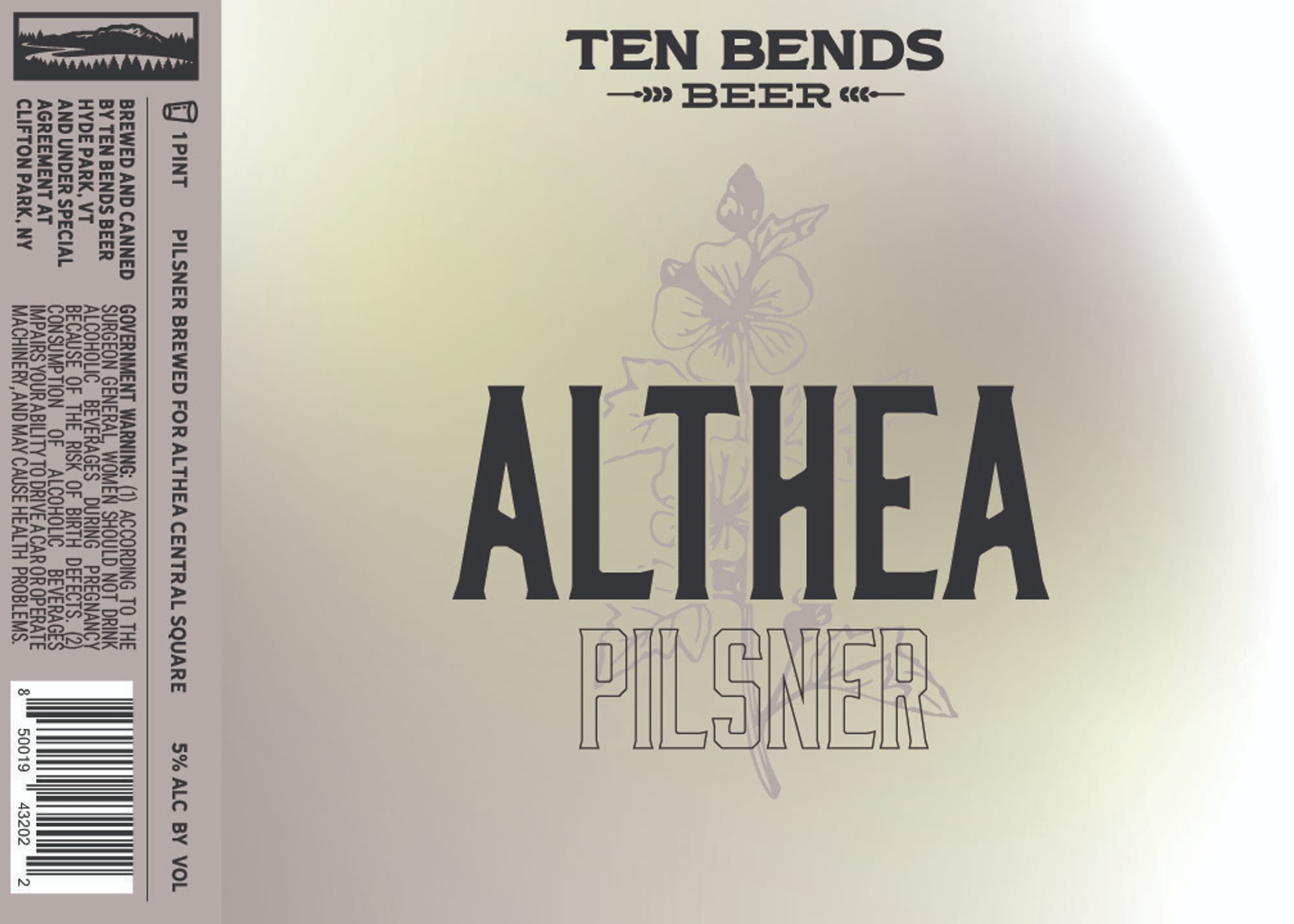 Althea Pilsner by Ten Bends Beer - beer label