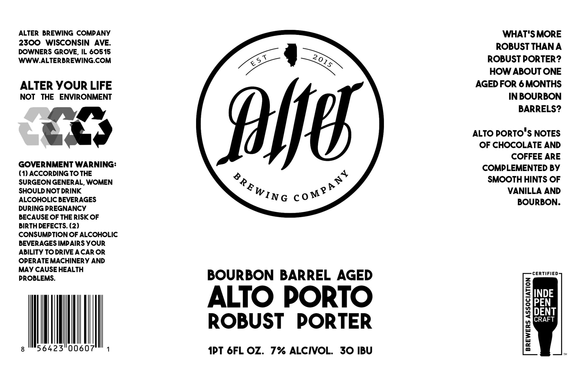 Alto Porto by Alter Brewing Company - beer label