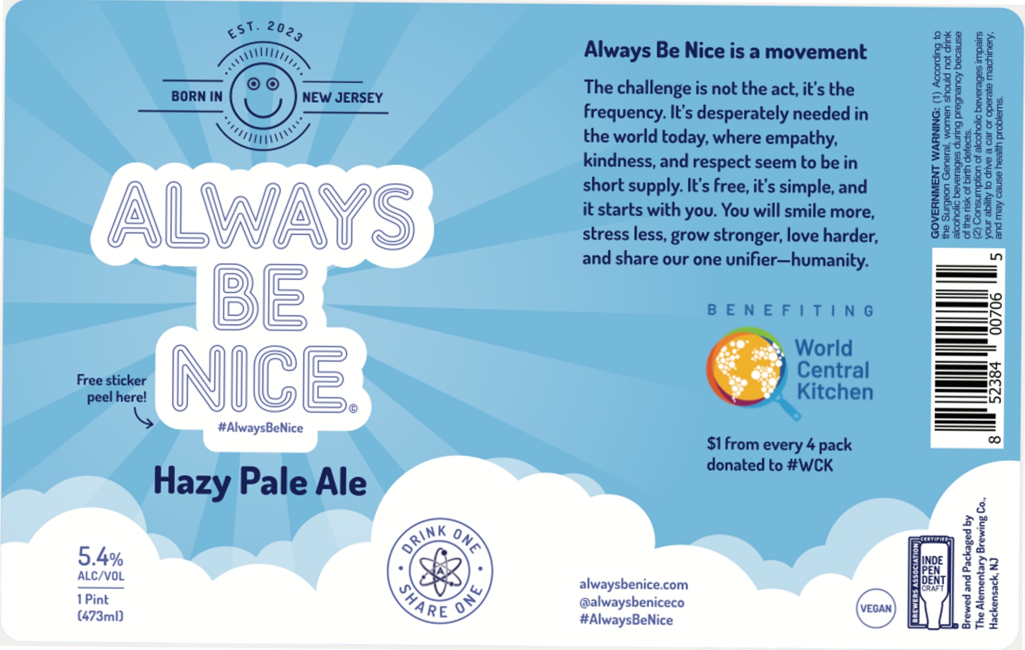 Always Be Nice by Altenan Brewery Co. - beer label