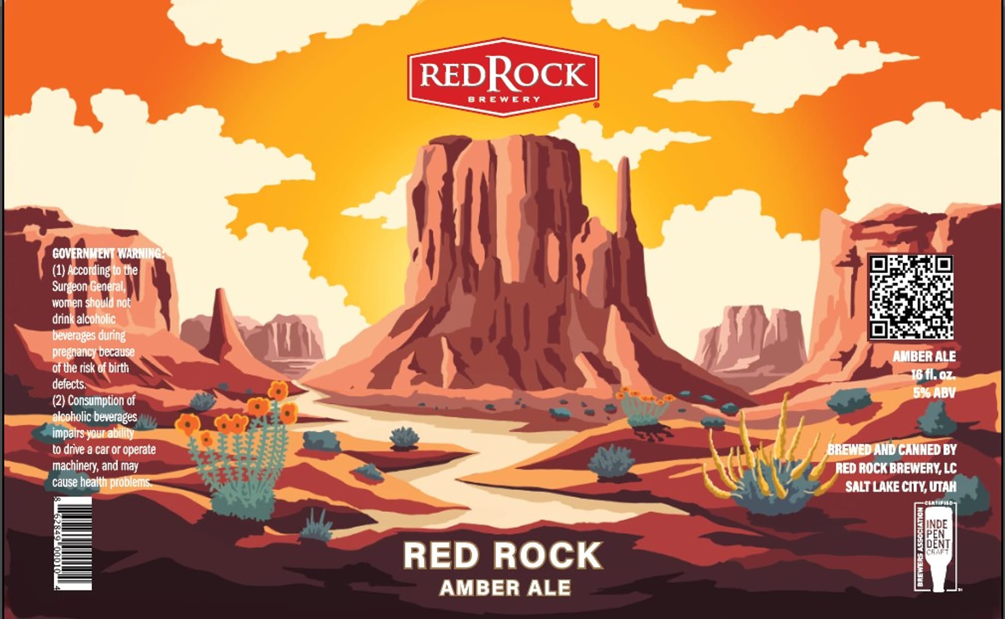 Amber Ale by RedRock Brewery - beer label