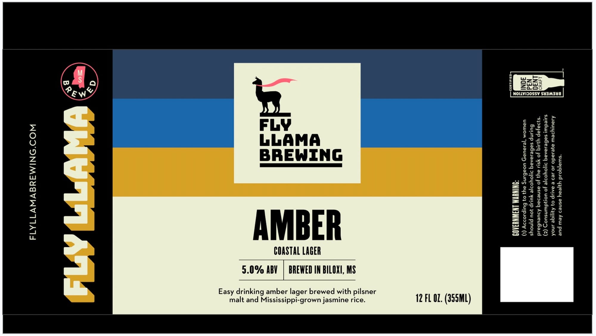 Amber by Fly Llama Brewing - beer label