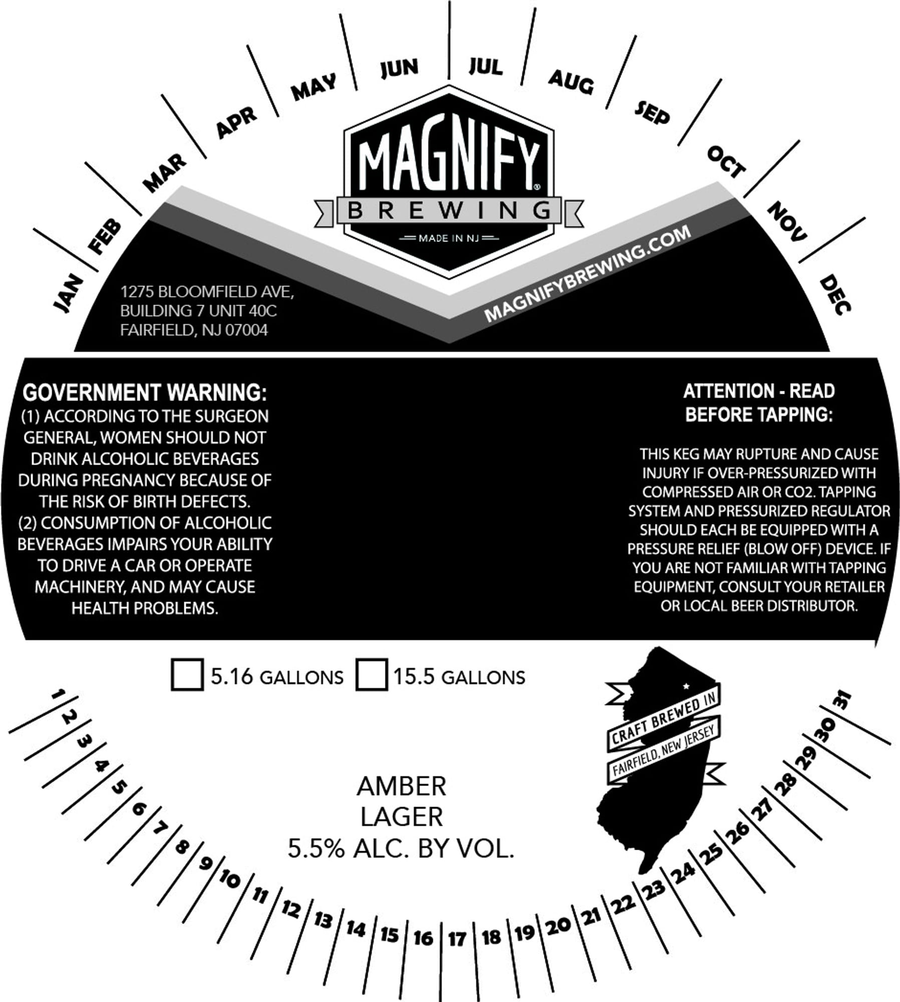 Amber Lager by Magnify Brewing - beer label