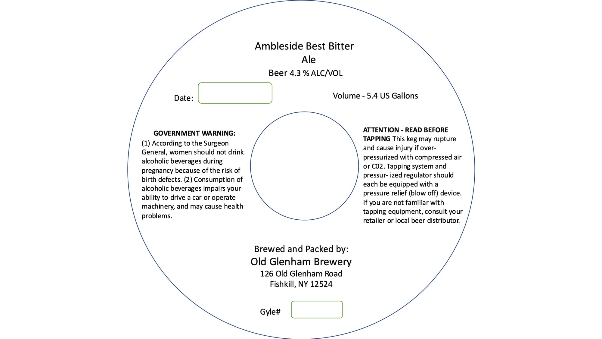 Ambleside Best Bitter Ale by Old Glenham Brewery - beer label