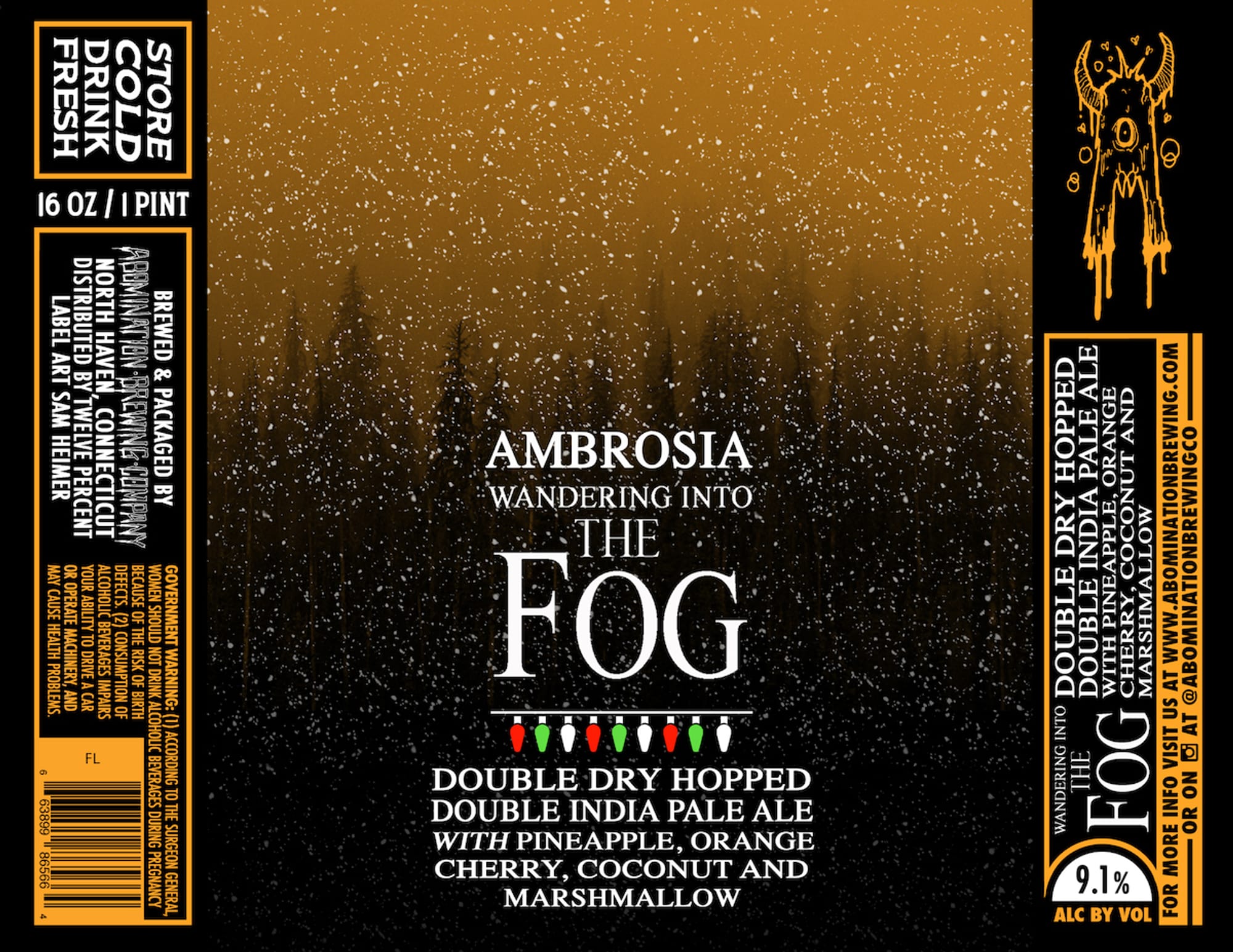 Ambrosia – Wandering Into The Fog by Abomination Brewing Company - beer label