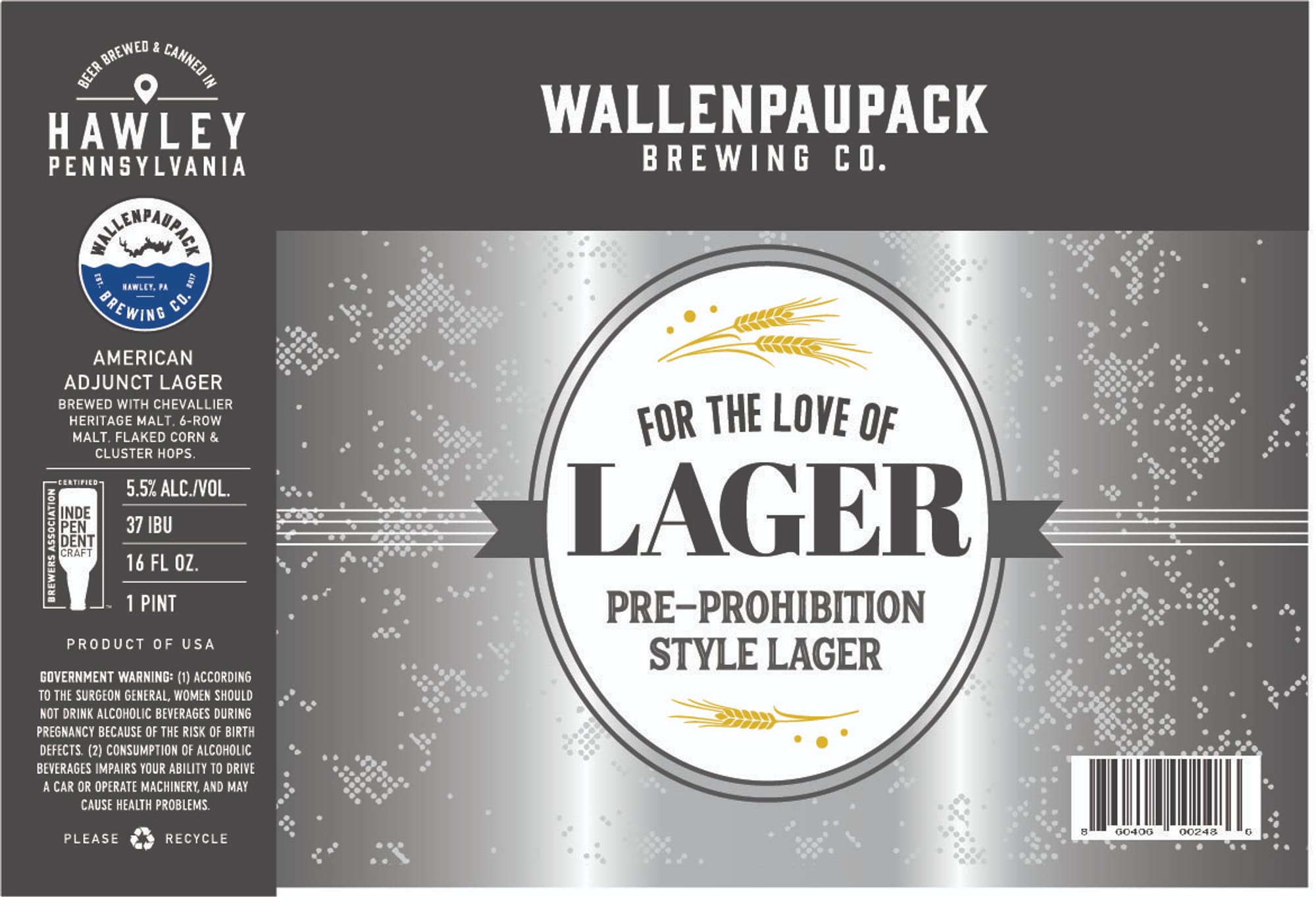 American Adjunct Lager by Wallenpaupack Brewing Co. - beer label